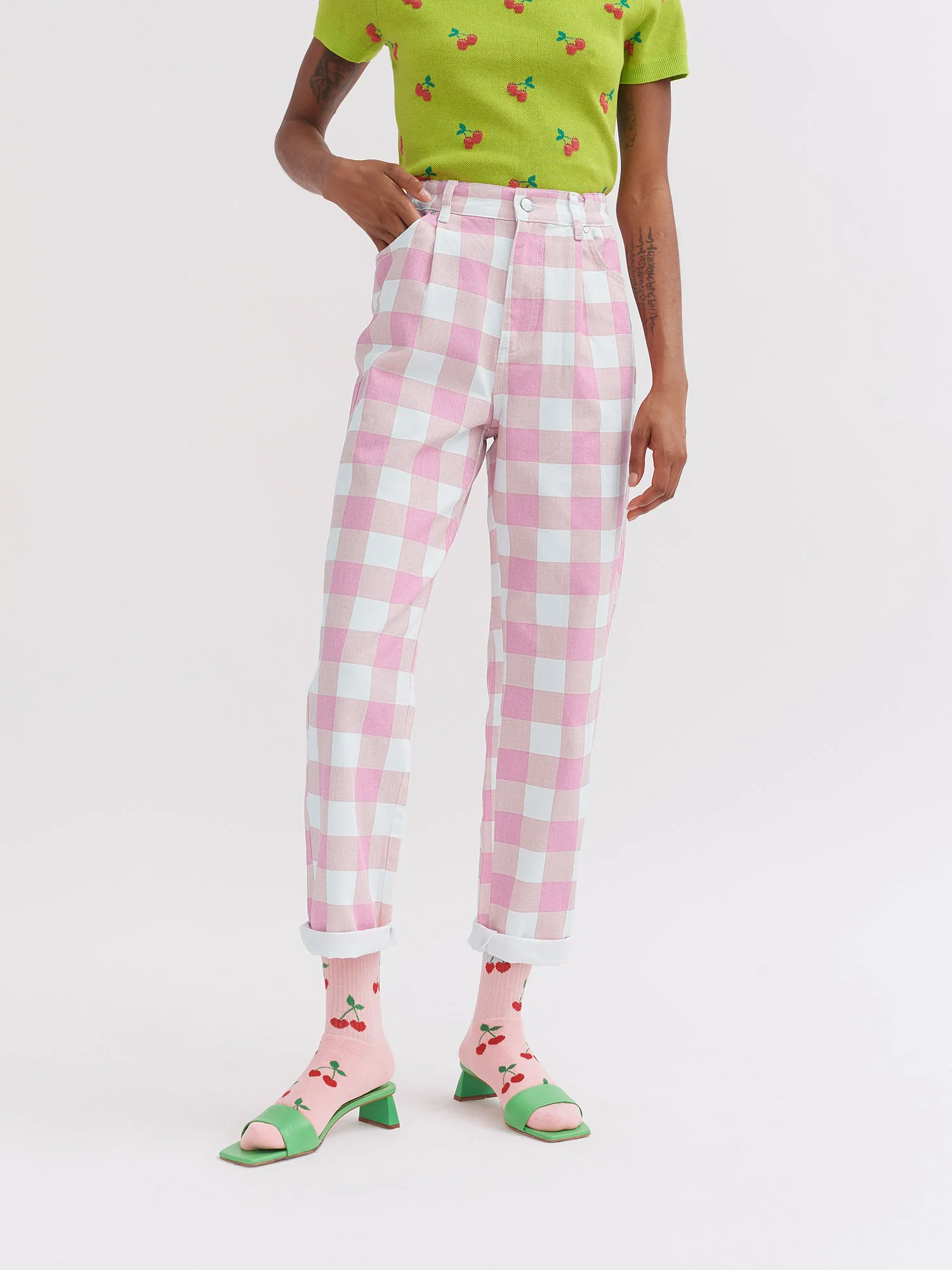 Lazy Oaf Pink Picnic Trousers - Image 4