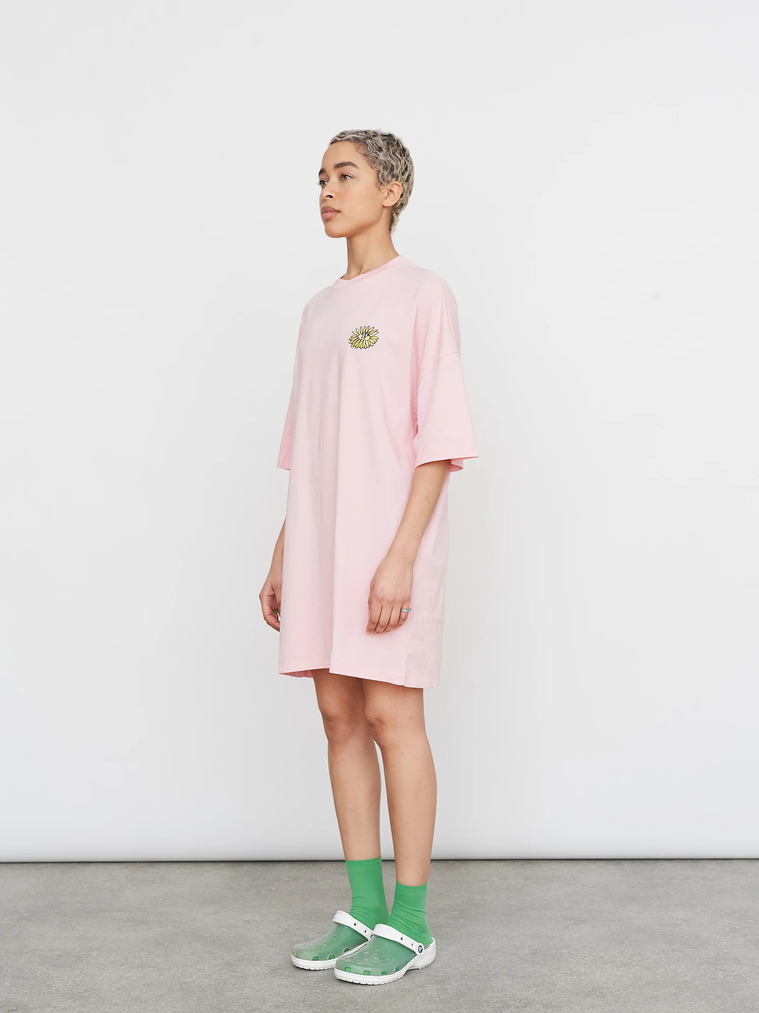 Lazy Oaf Pink Sunflower Tshirt Dress - Image 2
