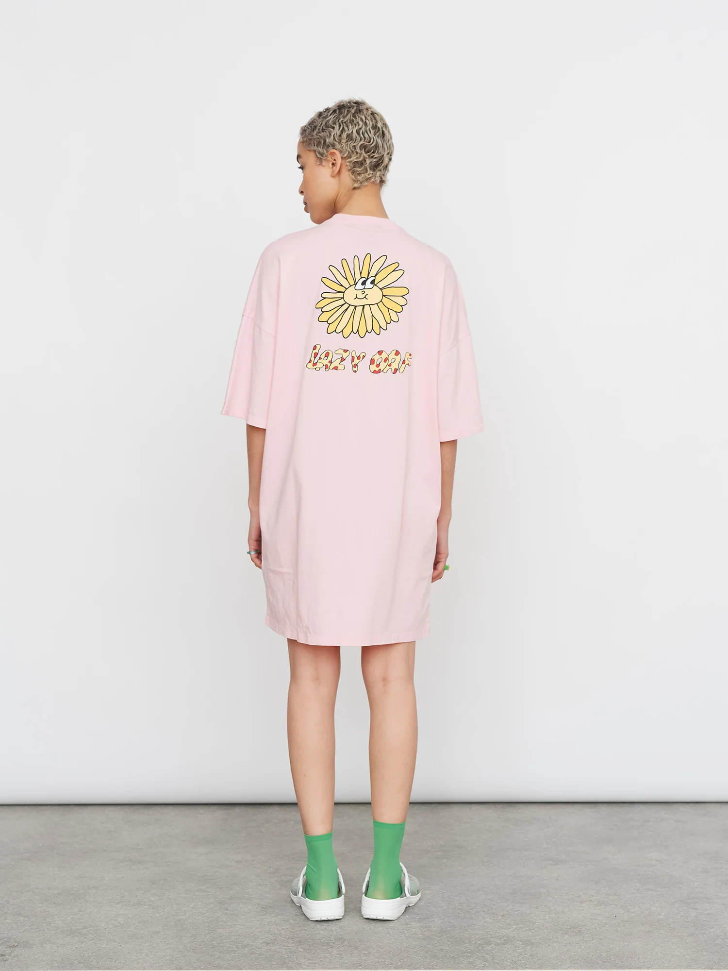 Lazy Oaf Pink Sunflower Tshirt Dress - Image 3