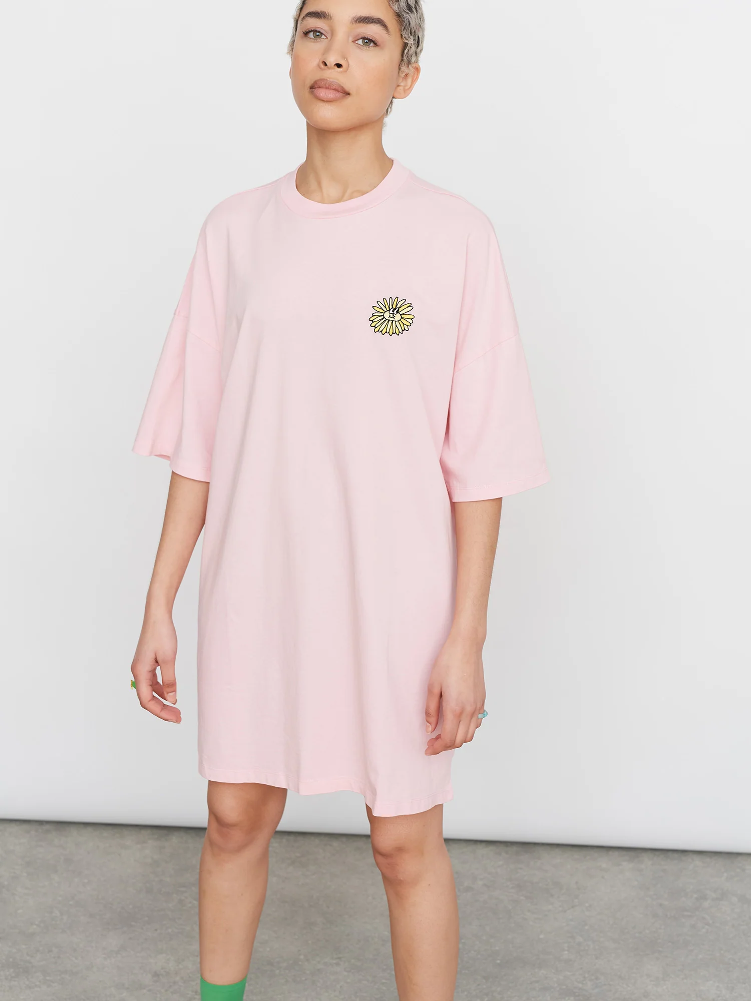 Lazy Oaf Pink Sunflower Tshirt Dress - Image 4