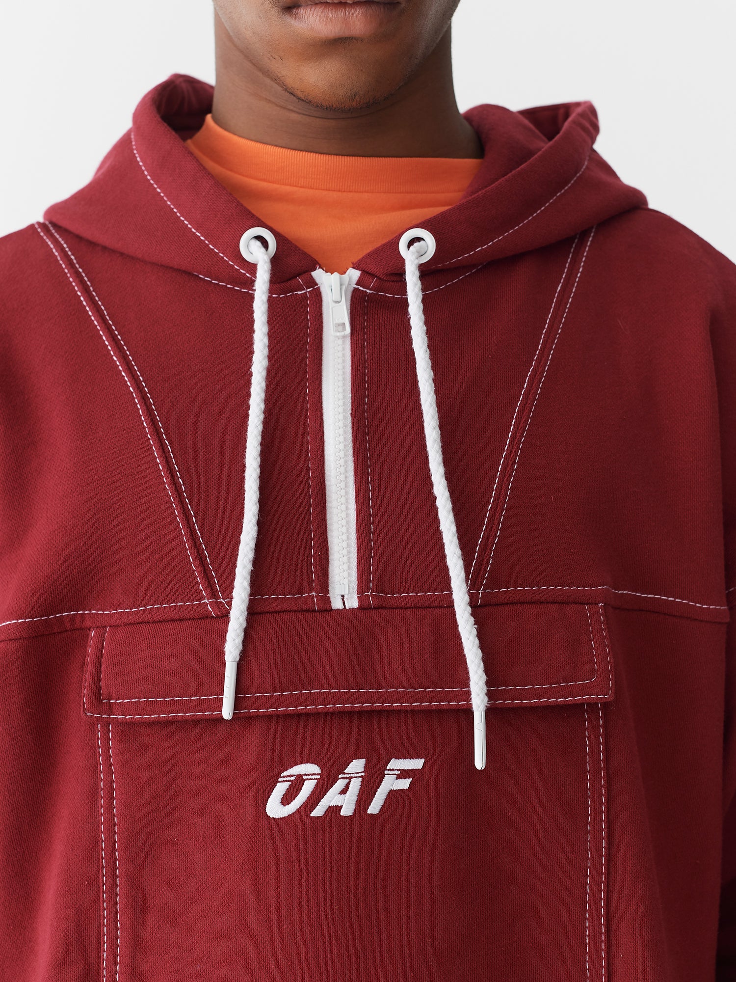 Lazy Oaf Stitched Up Maroon Hoodie - Image 2