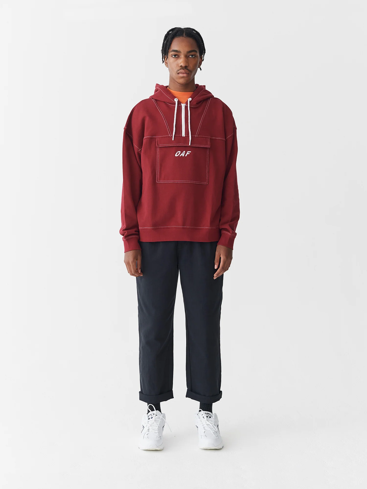 Lazy Oaf Stitched Up Maroon Hoodie - Image 5