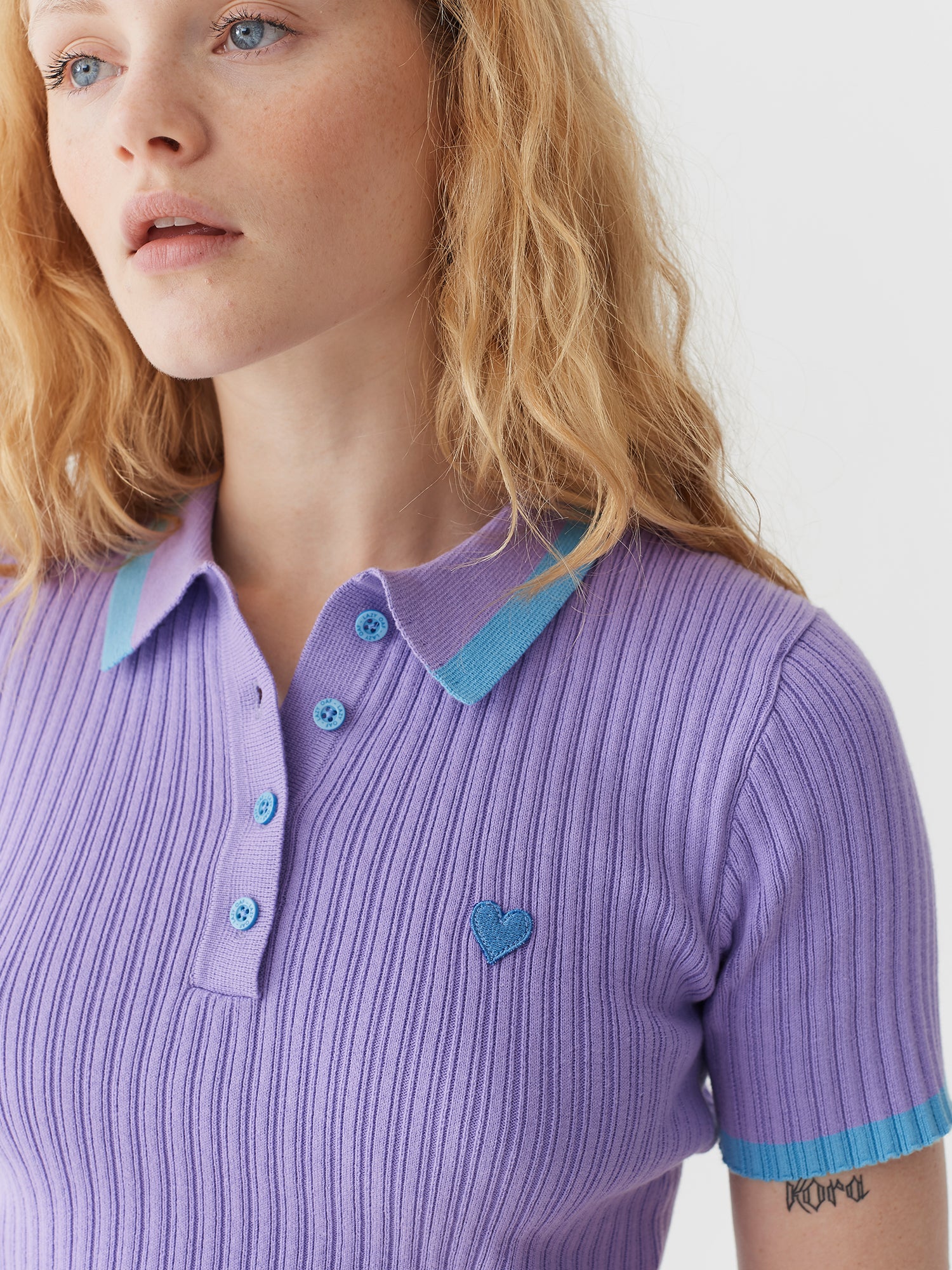 Lazy Oaf Tiny Heart Polo Knit - Image 2