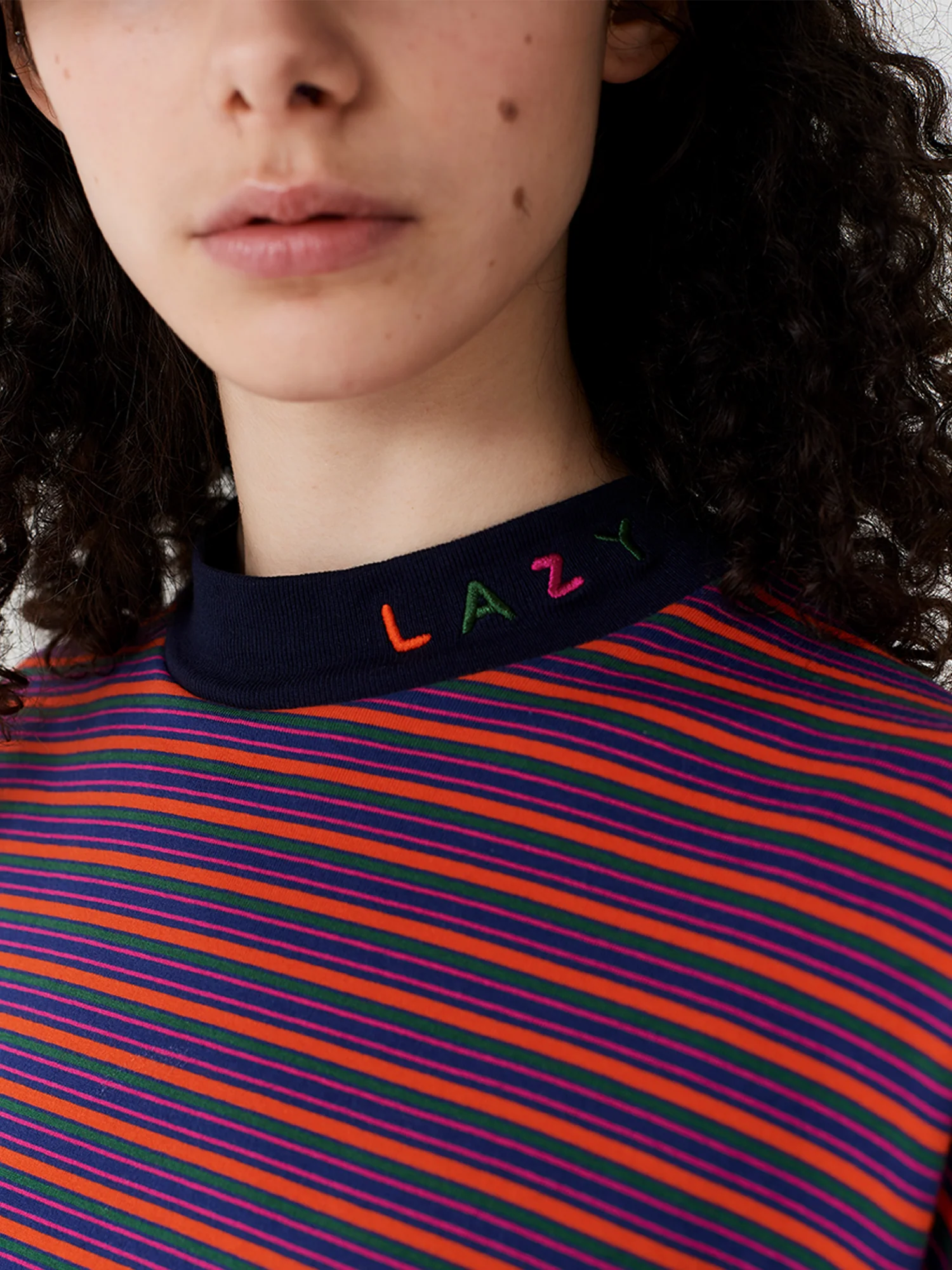 Lazy Oaf Tiny Stripe Oversized T-Shirt Dress - Image 3