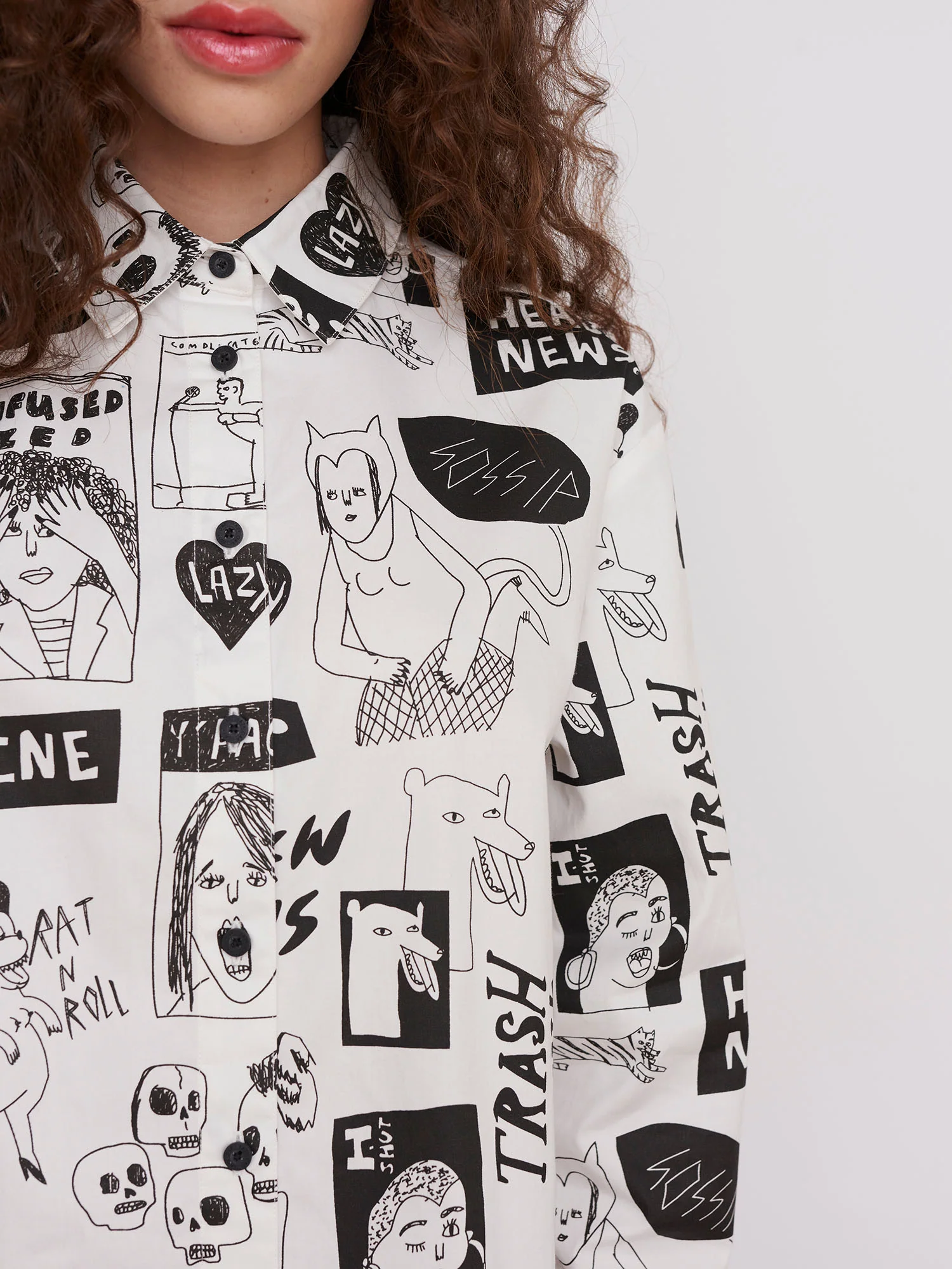 Lazy Oaf Band Poster Shirt Dress - Image 5