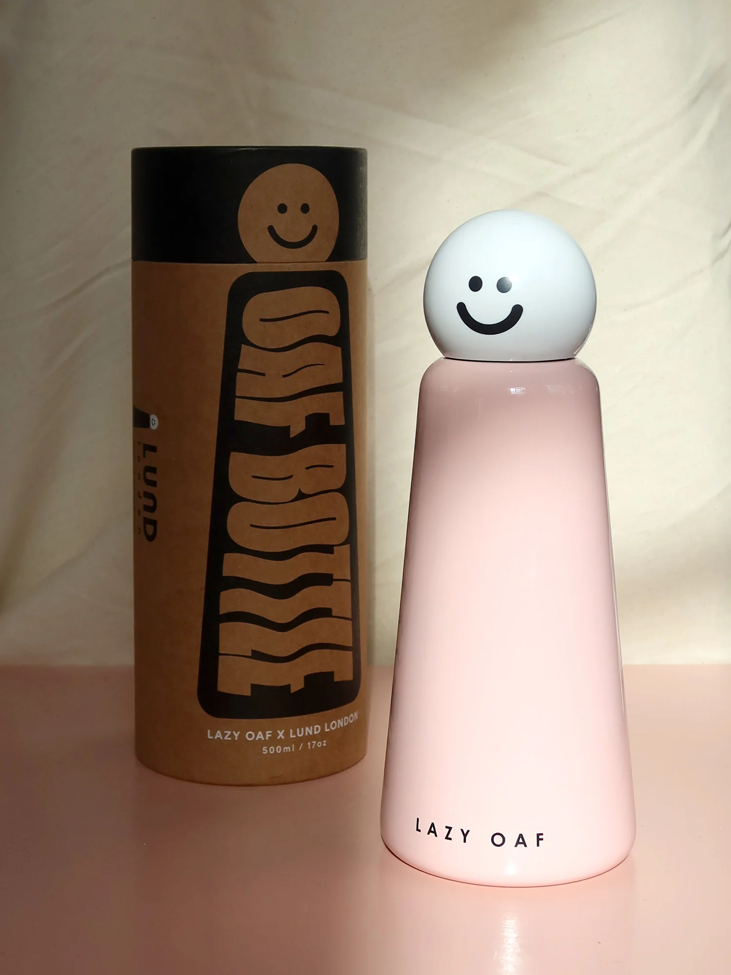 Lazy Oaf X Lund Pink Water Bottle - Image 3