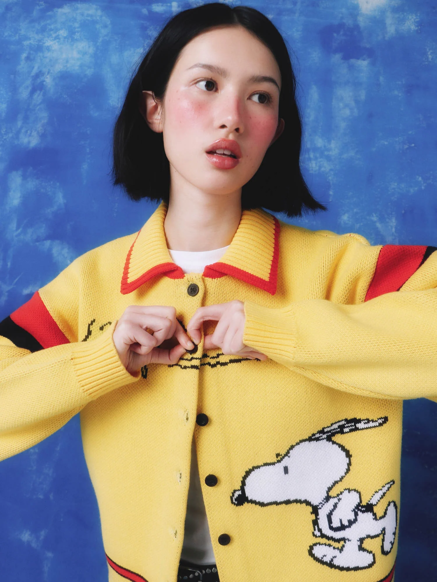 Lazy Oaf x Peanuts Best Friends Button Through Knit - Image 3