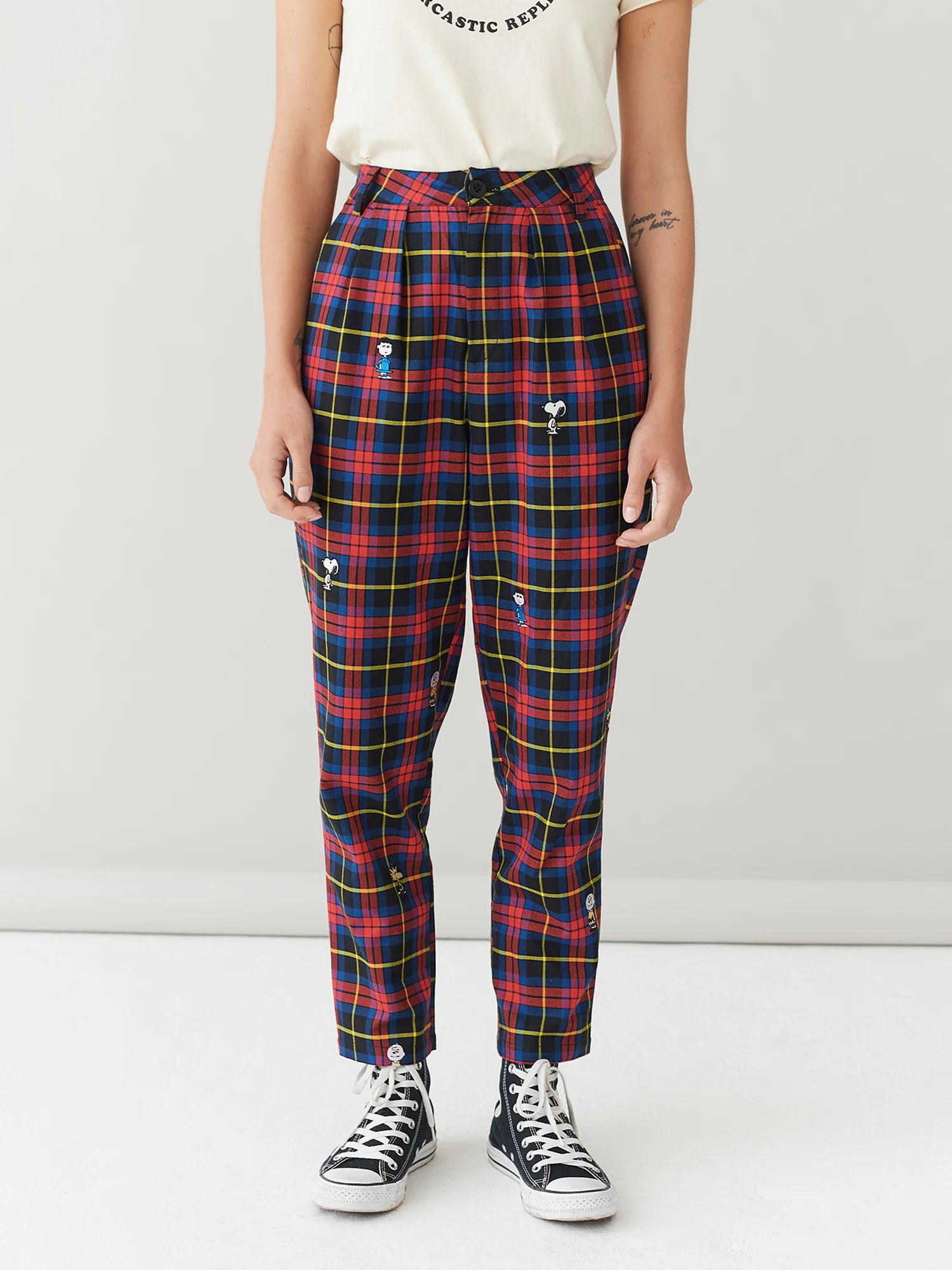 Lazy Oaf x Peanuts Character Repeat Check Pants - Image 3