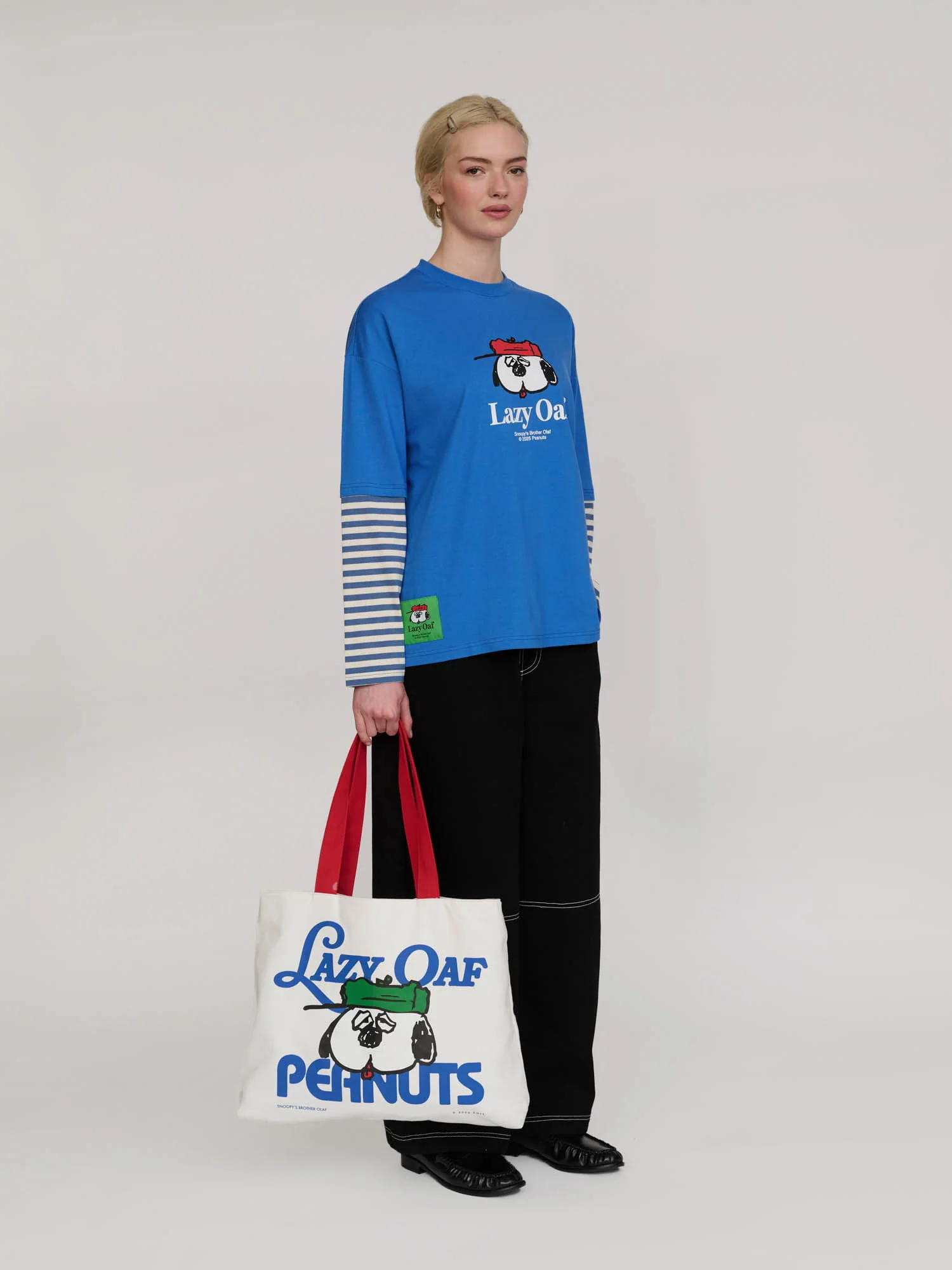 Lazy Oaf x Peanuts Olaf Striped Long Sleeve Top - Image 4