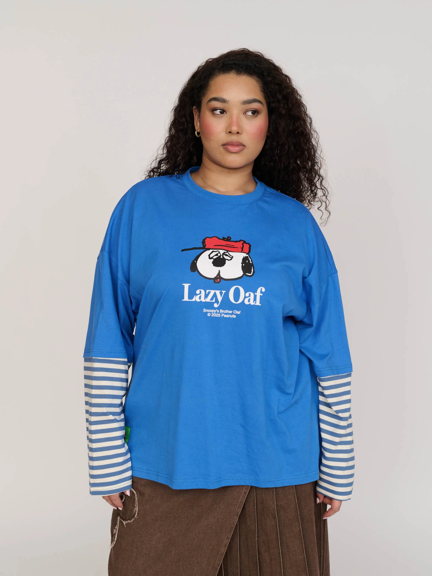 Lazy Oaf x Peanuts Olaf Striped Long Sleeve Top - Image 5