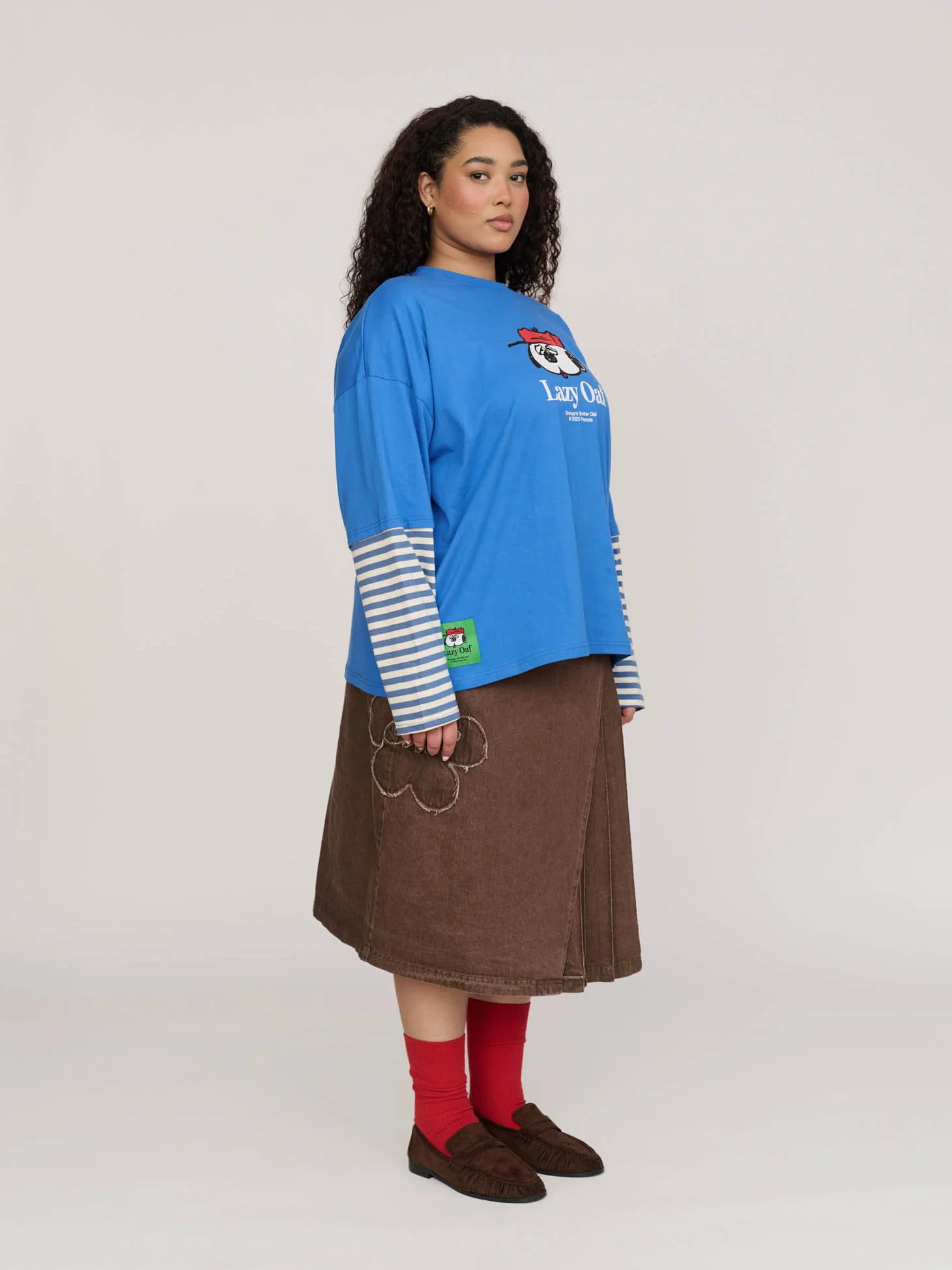 Lazy Oaf x Peanuts Olaf Striped Long Sleeve Top - Image 6