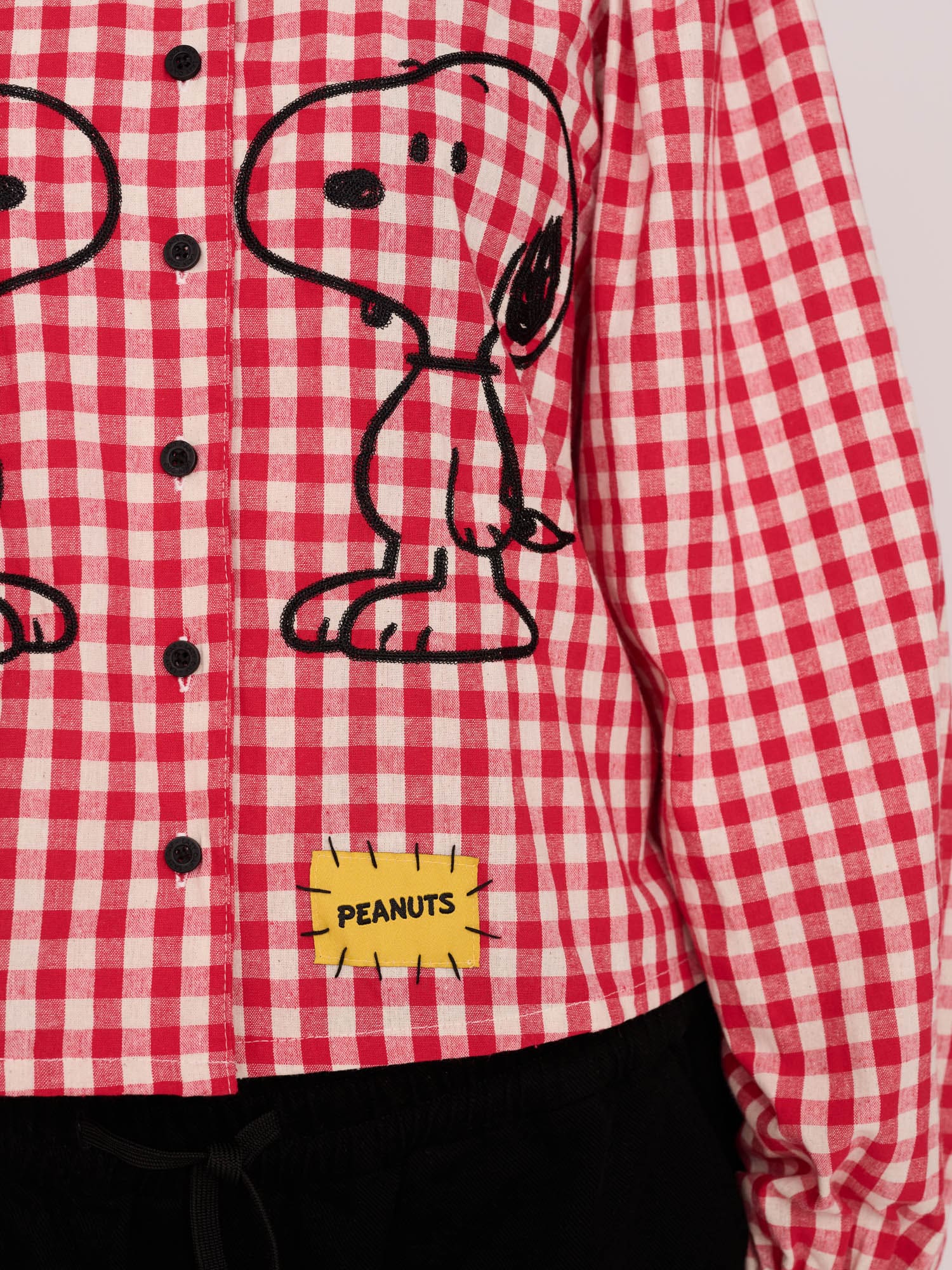 Lazy Oaf x Peanuts Snoopy Gingham Collared Shirt - Image 3