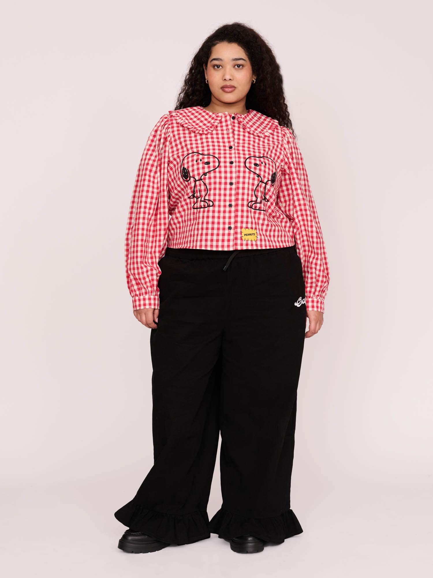 Lazy Oaf x Peanuts Snoopy Gingham Collared Shirt - Image 6
