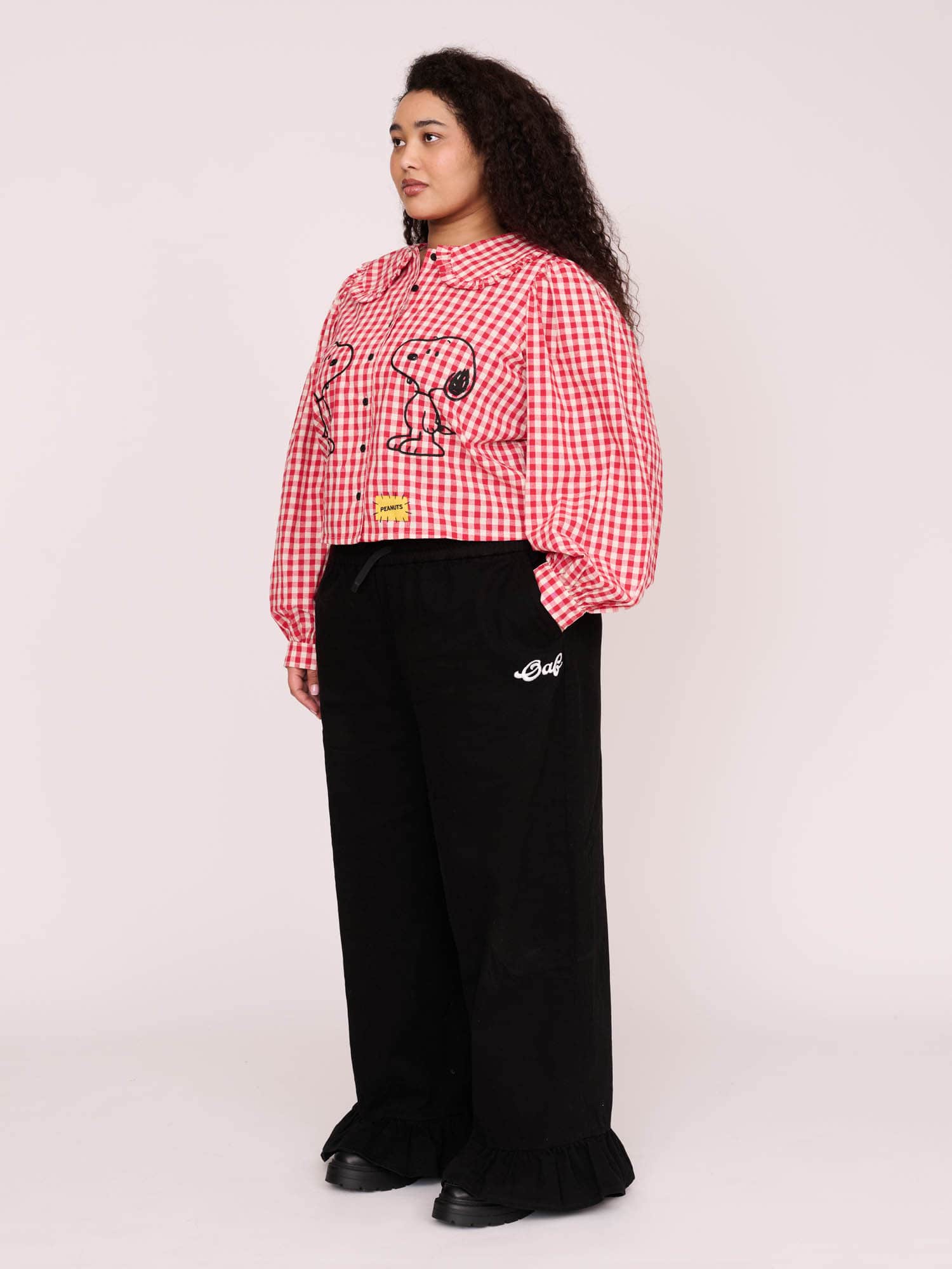 Lazy Oaf x Peanuts Snoopy Gingham Collared Shirt - Image 8