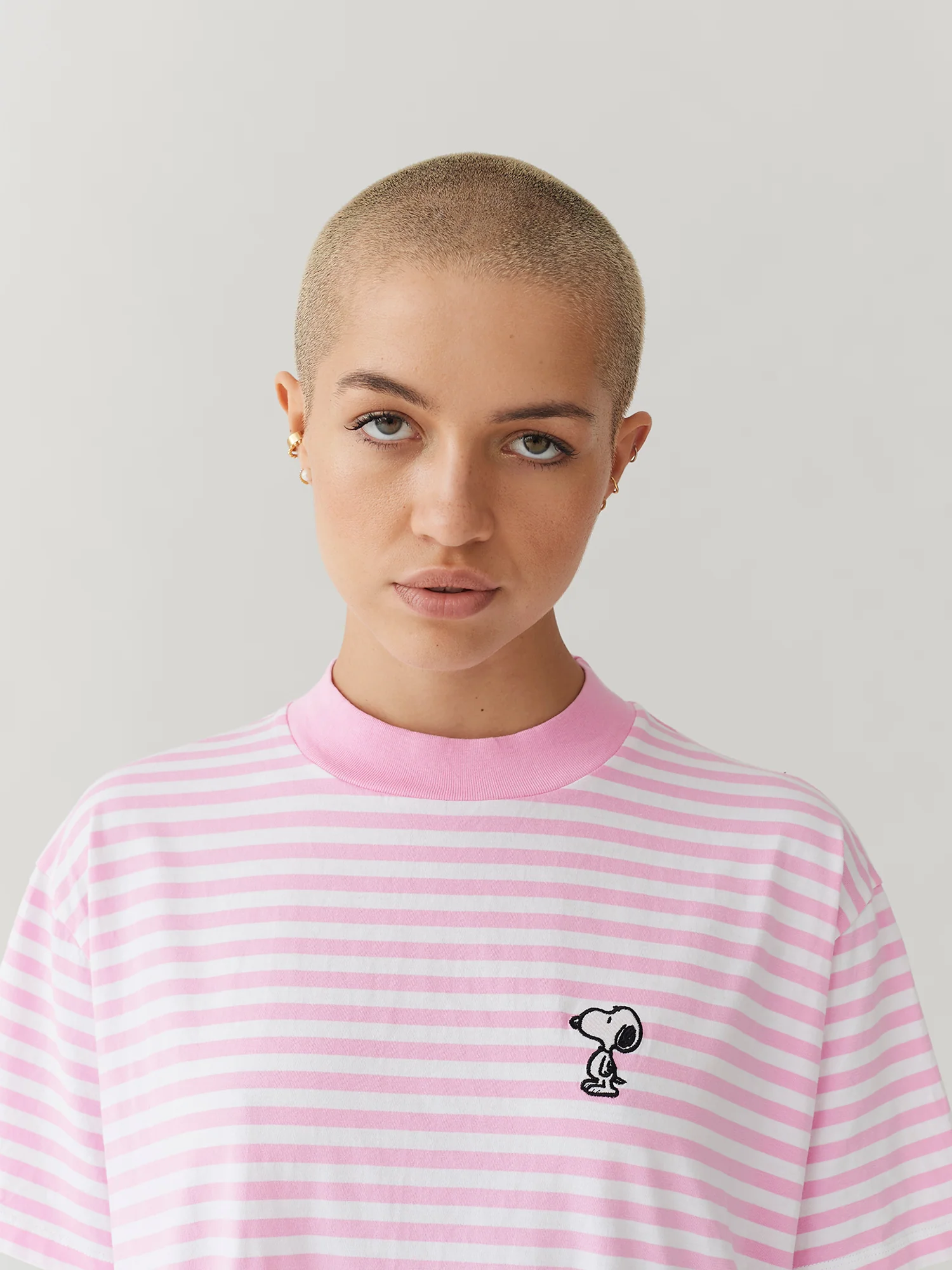 Lazy Oaf x Peanuts Stripy Snoopy T-Shirt - Image 2