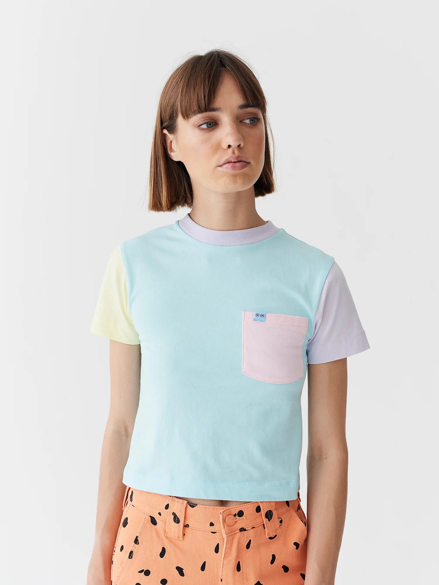 Lazy Oaf x Studio Arhoj Colour Block Fitted T-Shirt - Image 2