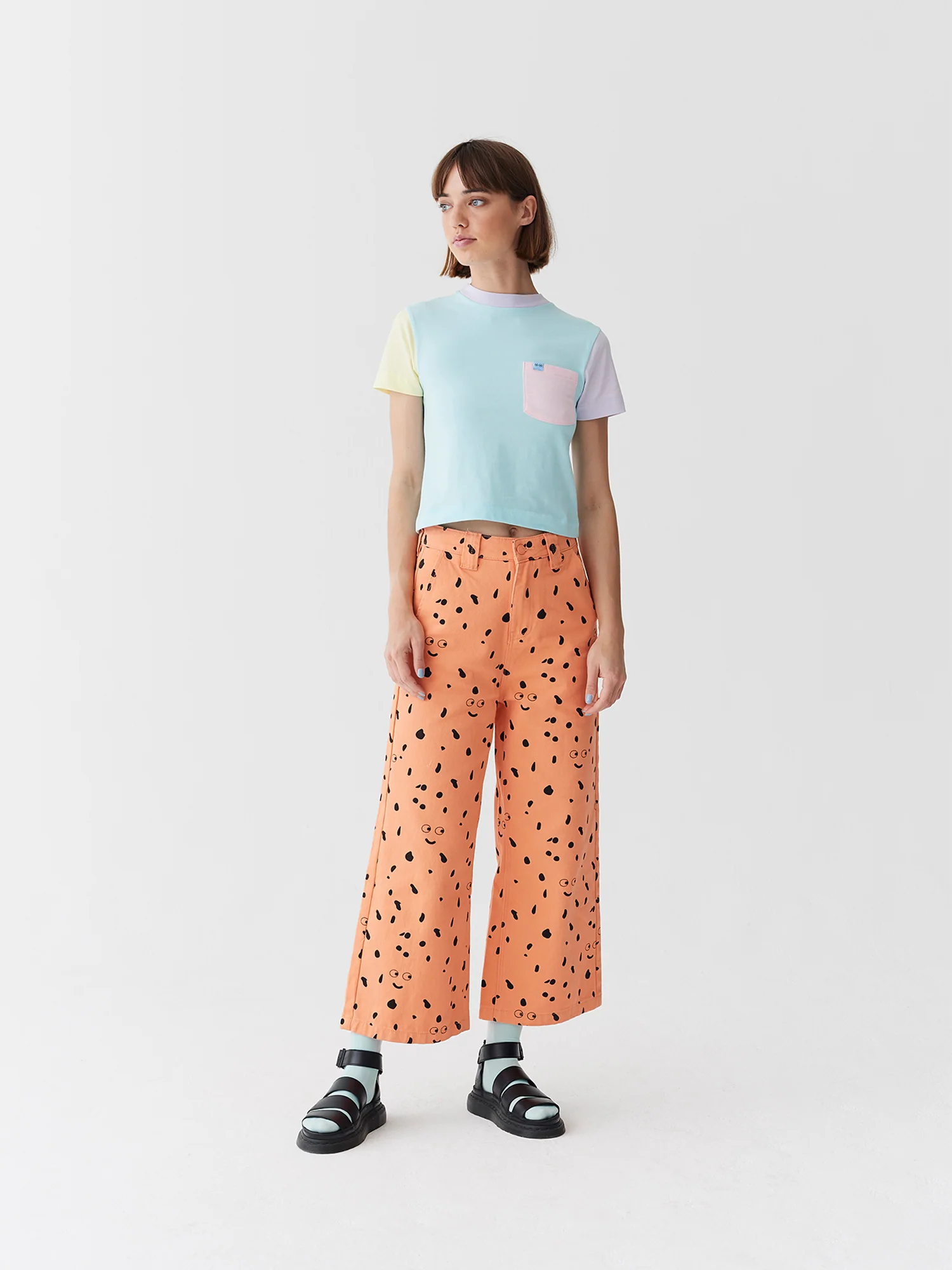 Lazy Oaf x Studio Arhoj Colour Block Fitted T-Shirt - Image 3