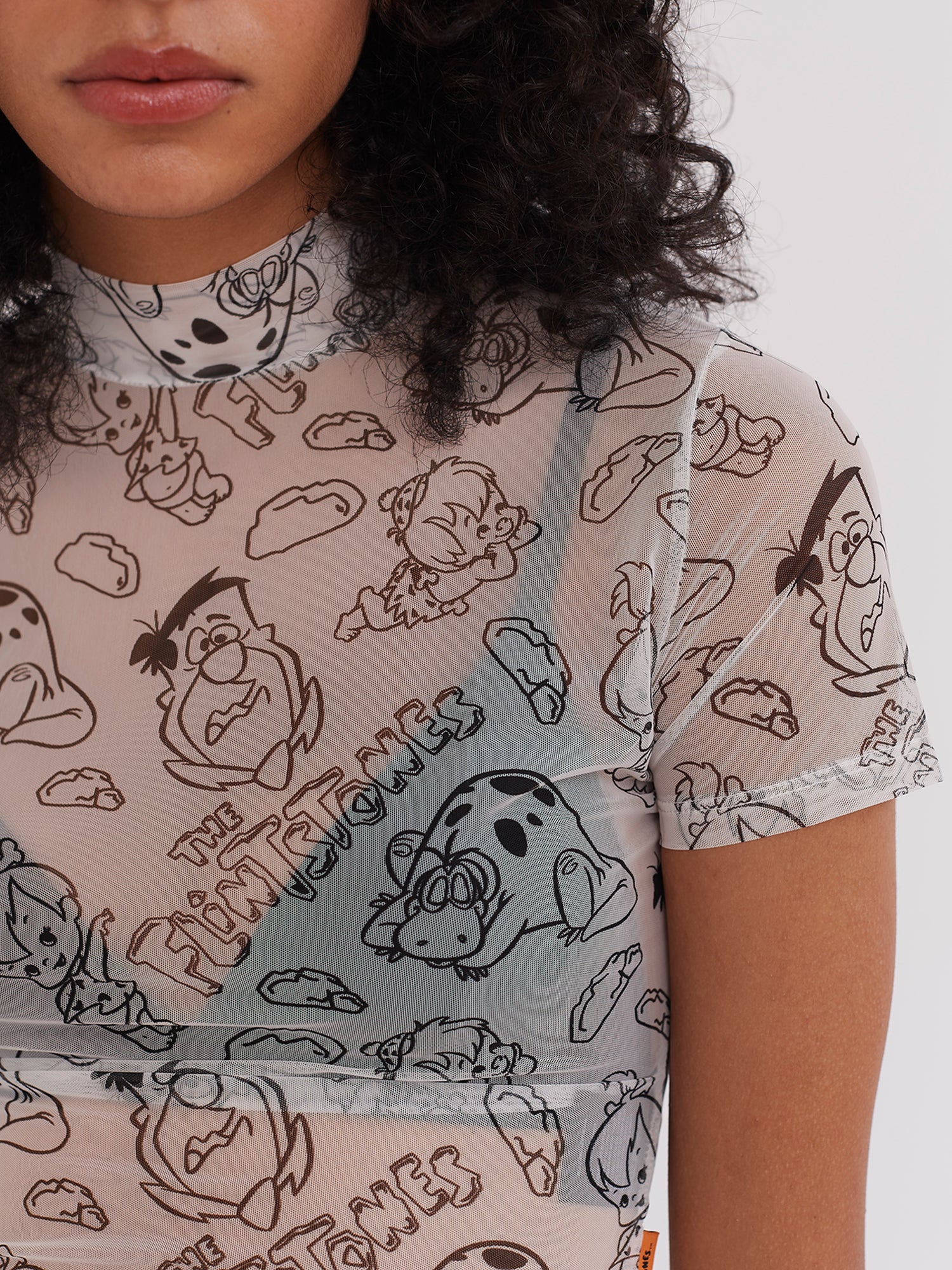 Lazy Oaf x The Flintstones Mesh Printed T-Shirt - Image 3