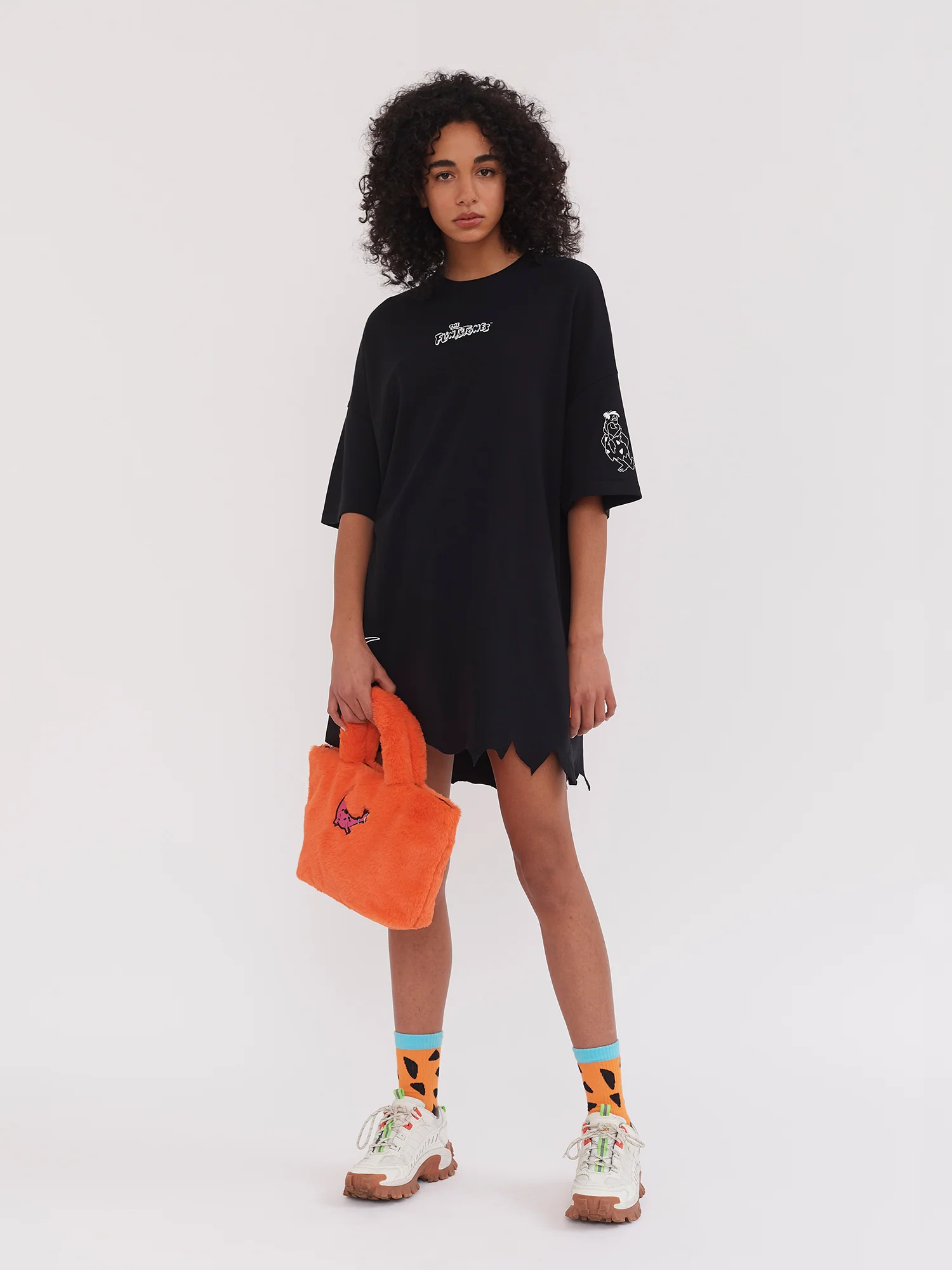 Lazy Oaf x The Flintstones Torn Hem T-Shirt Dress