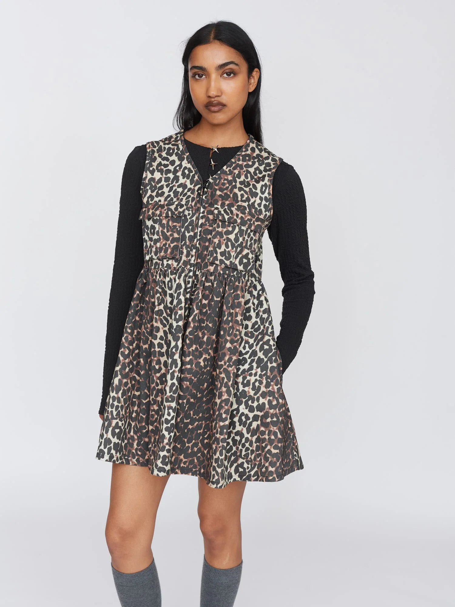 Leopard Gilet Mini Dress - Image 5