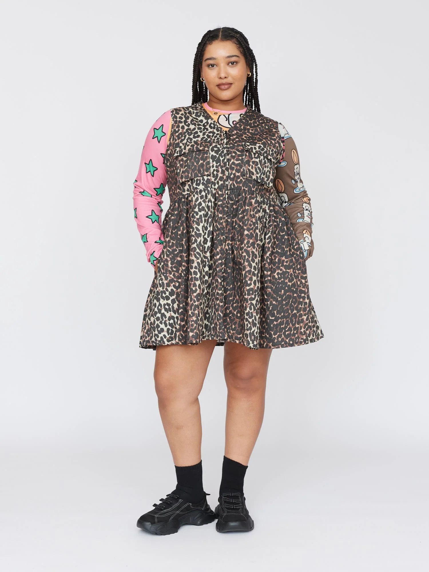 Leopard Gilet Mini Dress - Image 7
