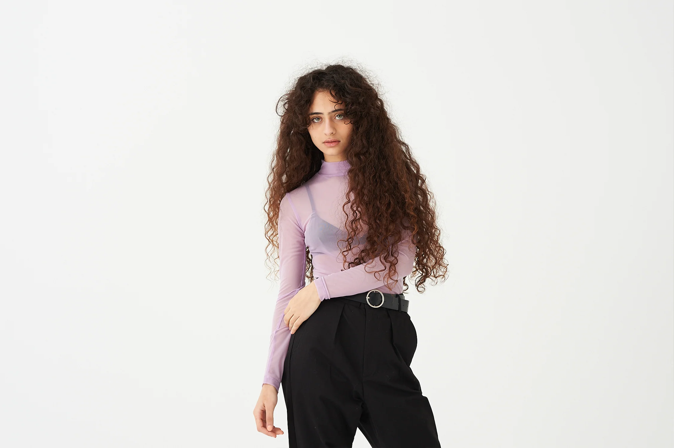 LO Lilac Sheer Turtleneck - Image 4