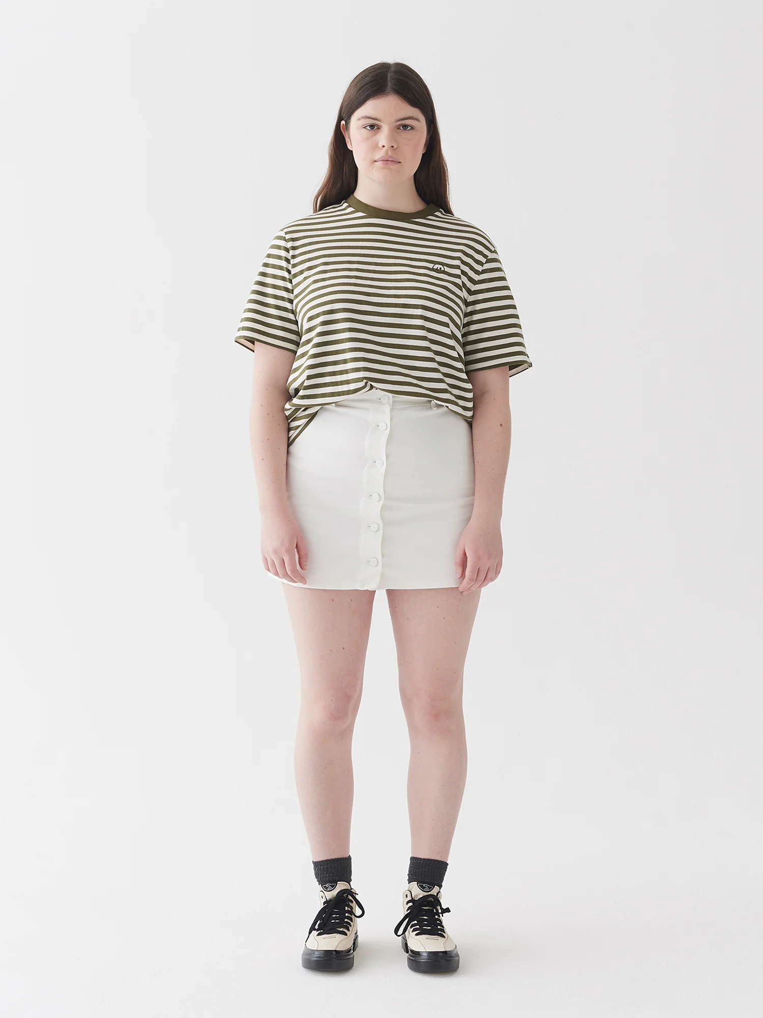 LO Button Through Skirt - Off White - Image 7