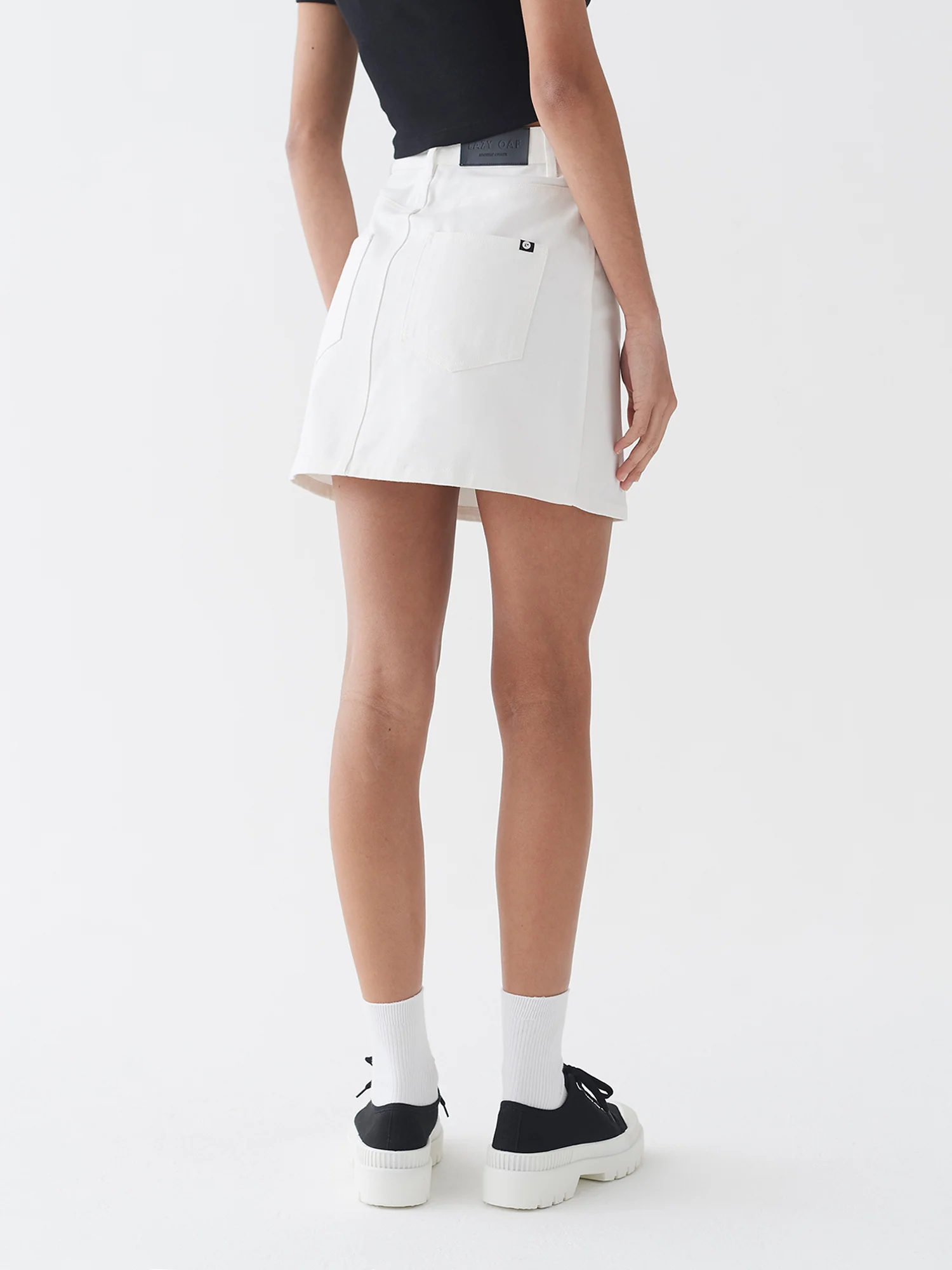 LO Button Through Skirt - Off White - Image 8
