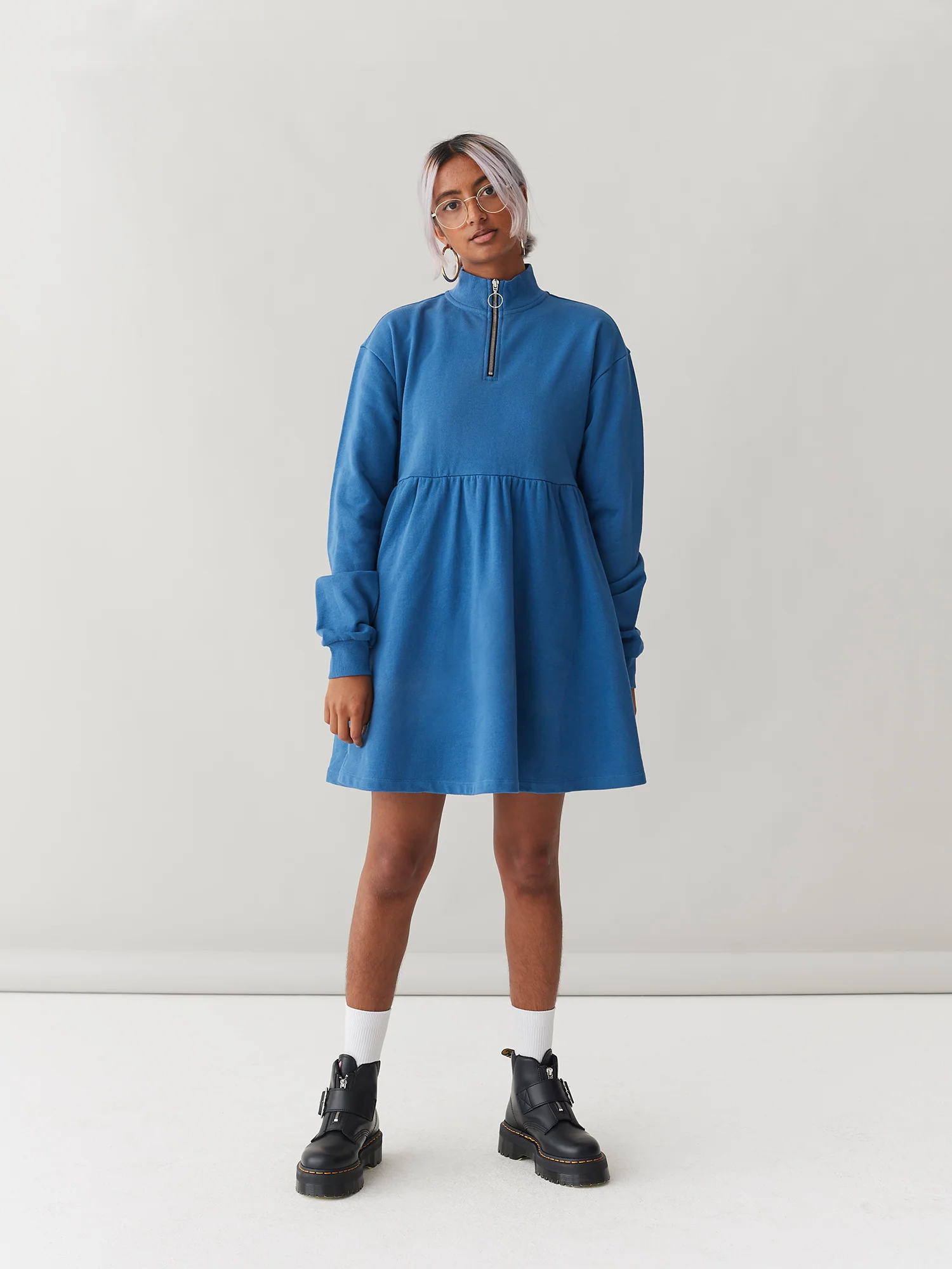 LO Sally Sweater Dress - Blue - Image 3