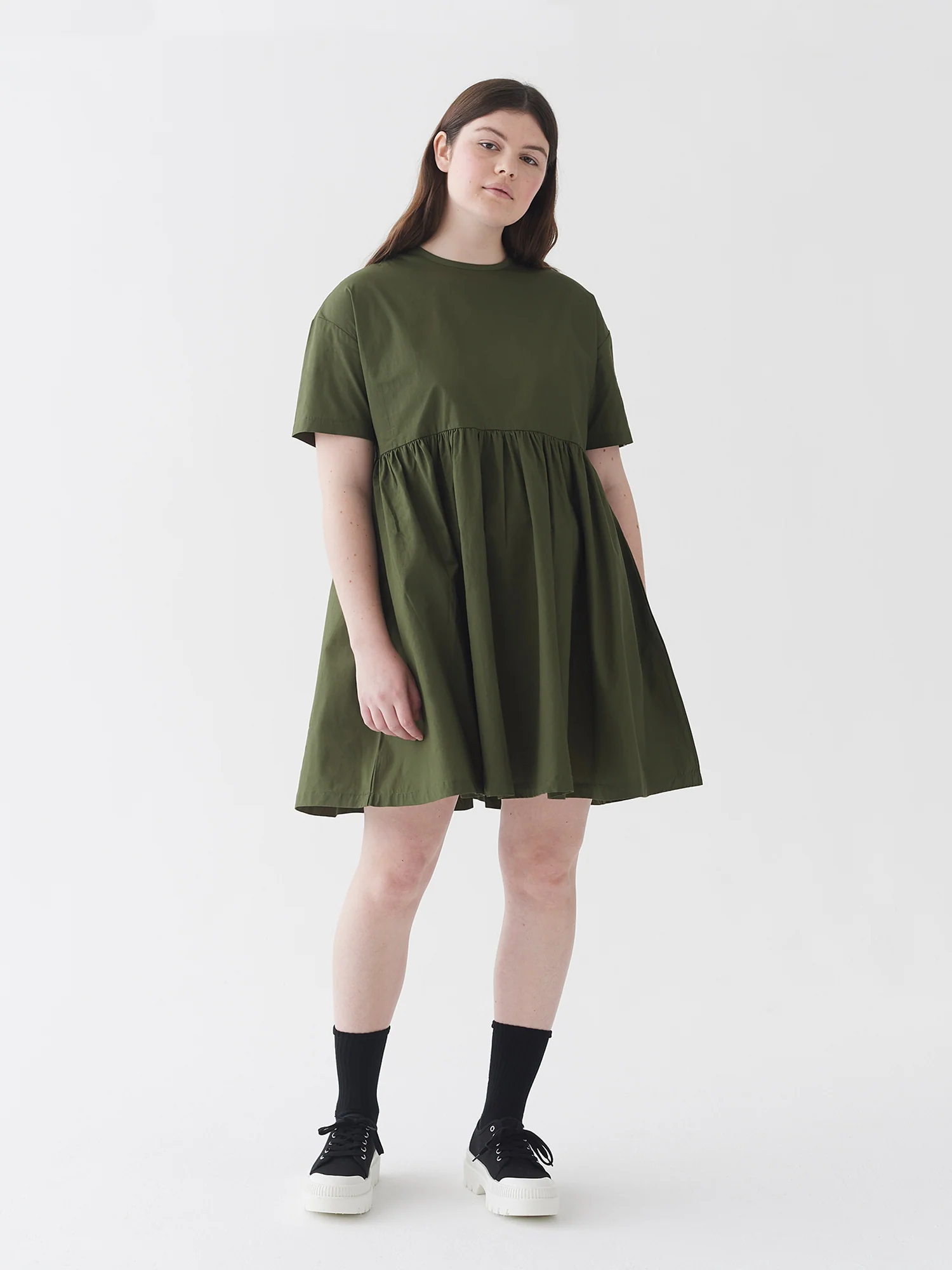 LO Woven Sally Dress - Khaki - Image 3