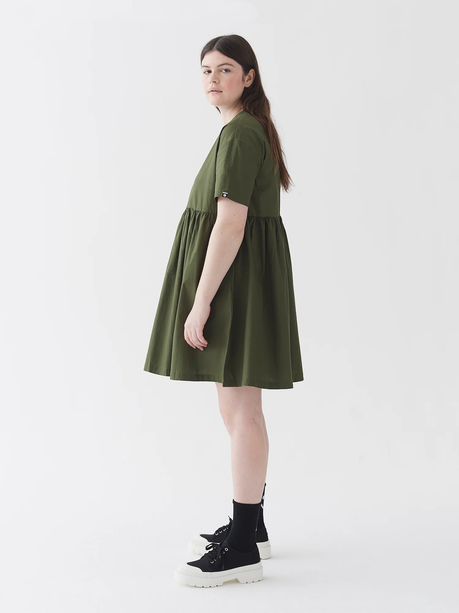 LO Woven Sally Dress - Khaki - Image 6