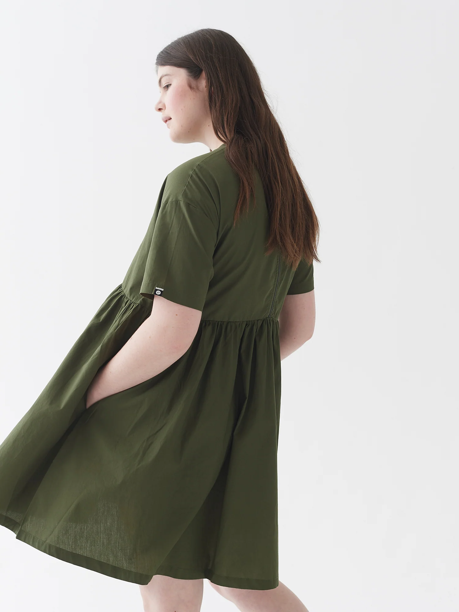 LO Woven Sally Dress - Khaki - Image 7