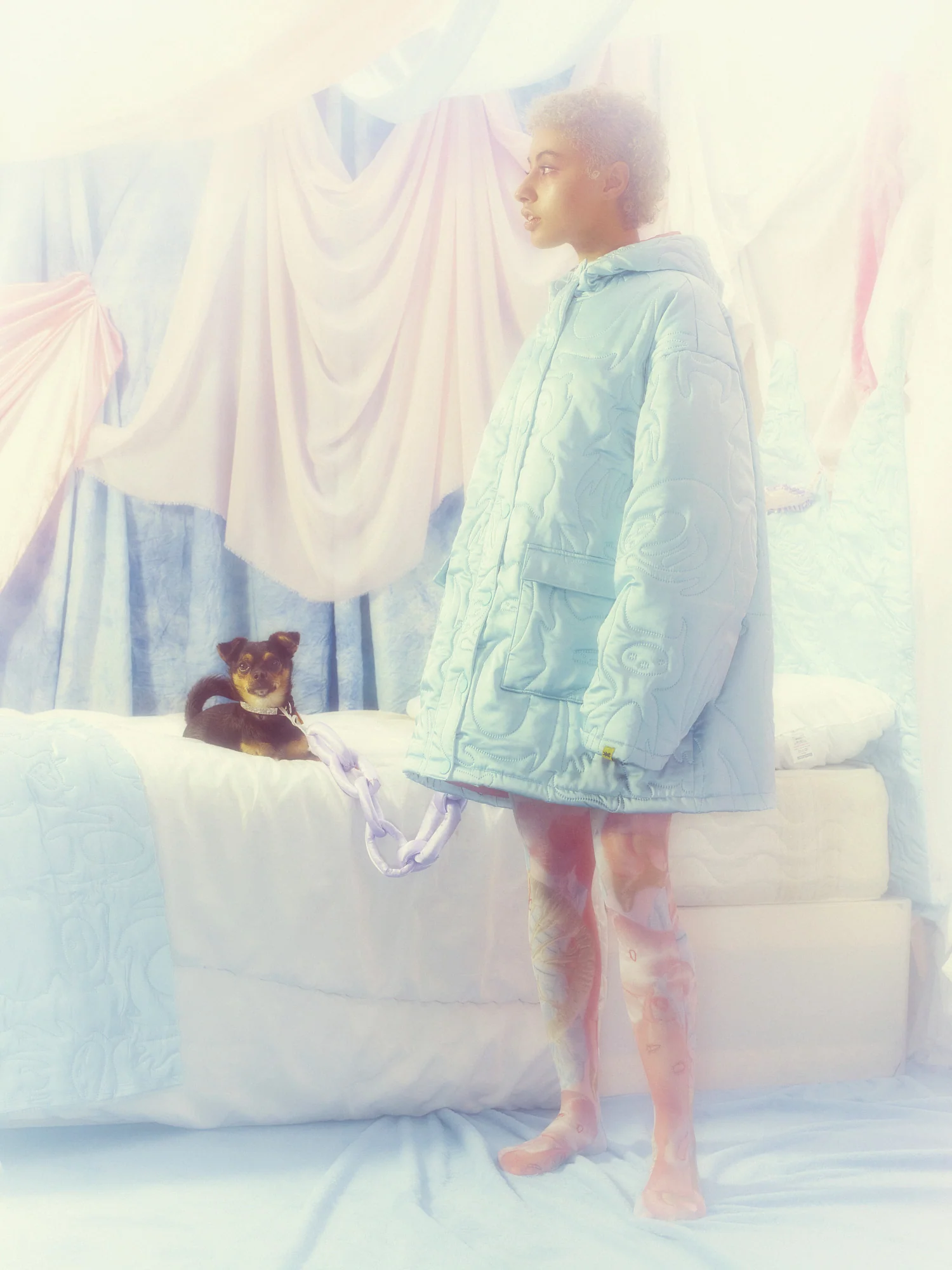 LO X Daddy Bears Satin Quilted Coat - Image 2