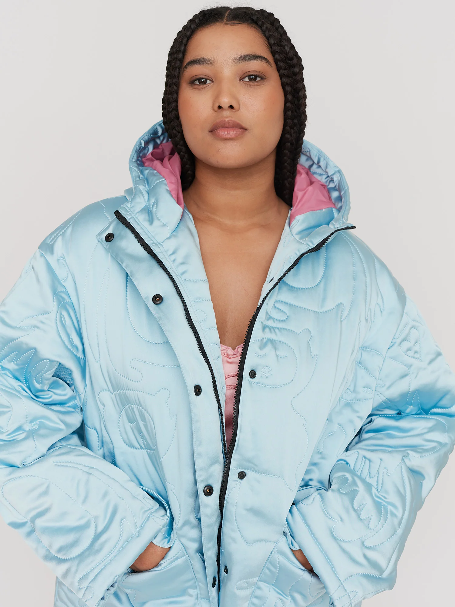 LO X Daddy Bears Satin Quilted Coat - Image 6