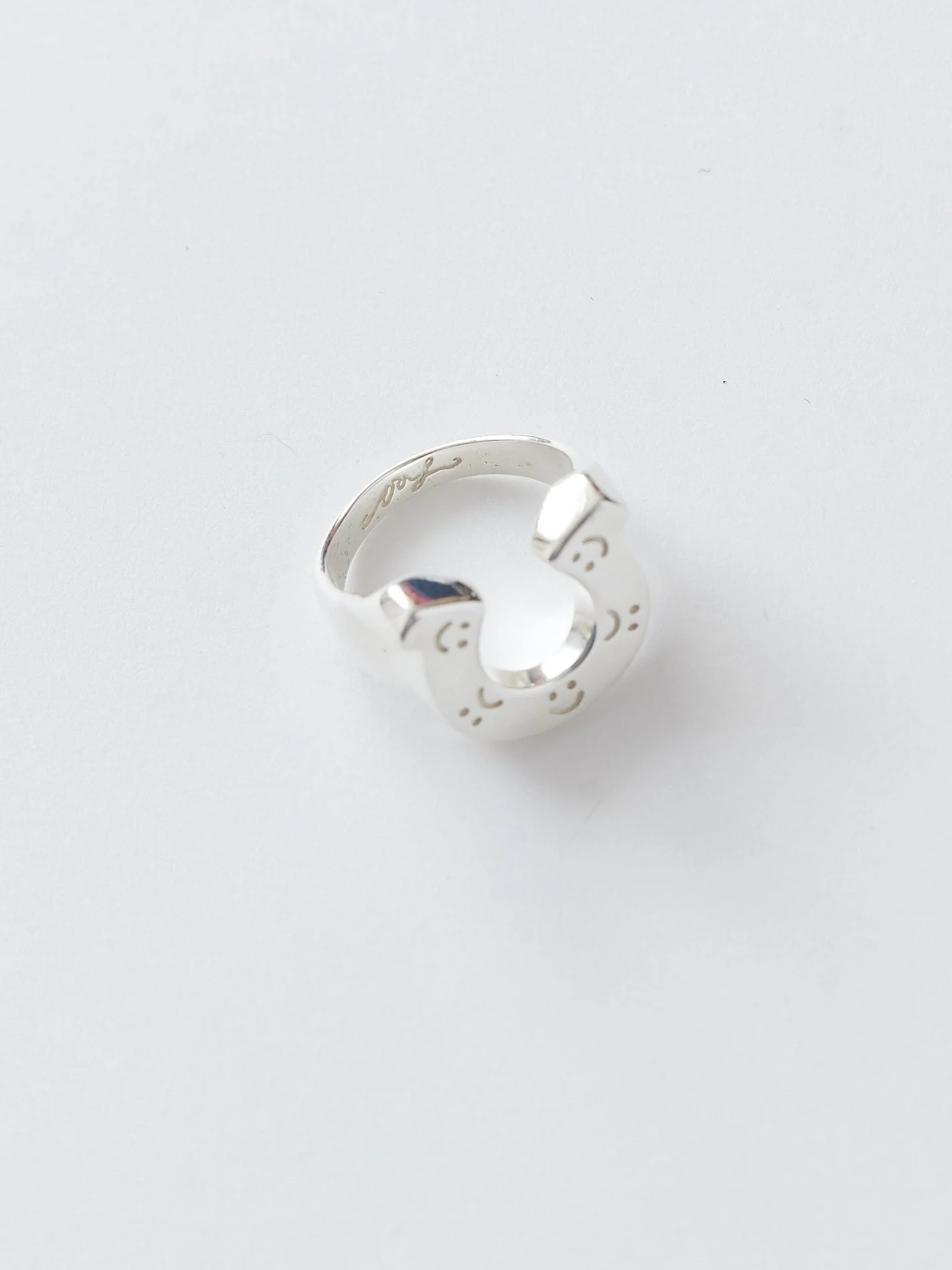 LO x Good Daze Happy Sad Lucky Horseshoe Ring Silver - Image 3