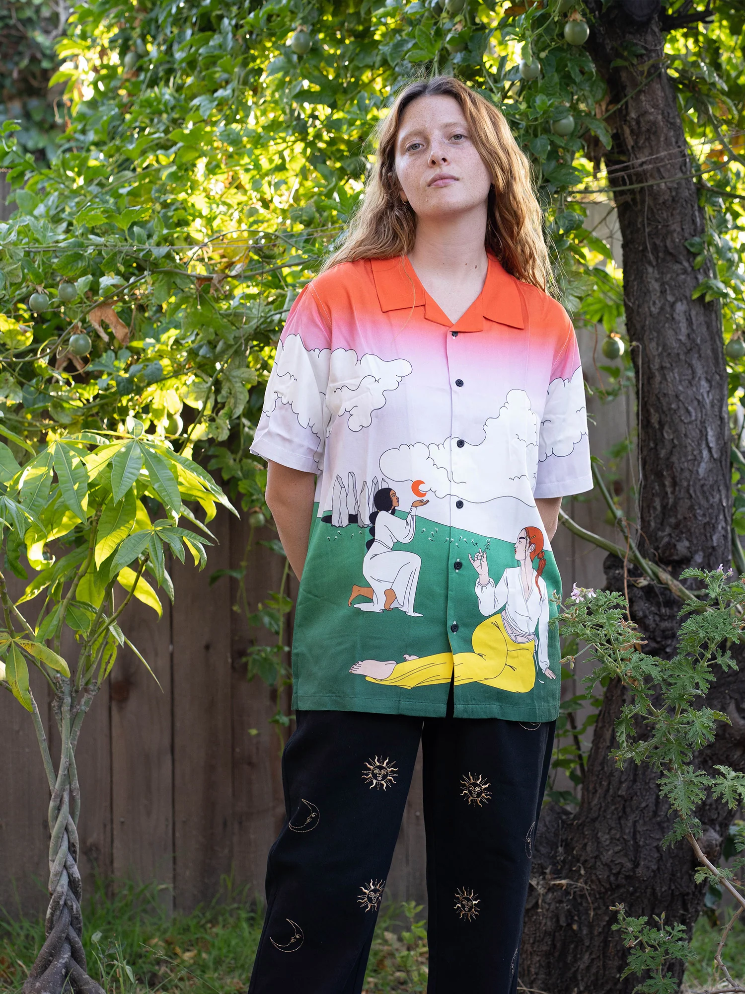 LO x Laura Callaghan Worship The World Bowling Shirt - Image 6