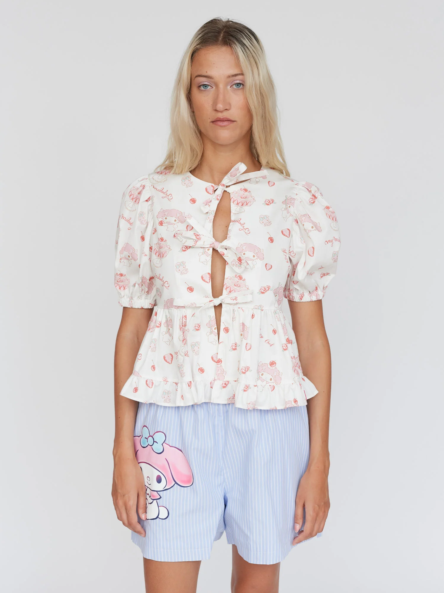 LO - My Melody Tie Front Top