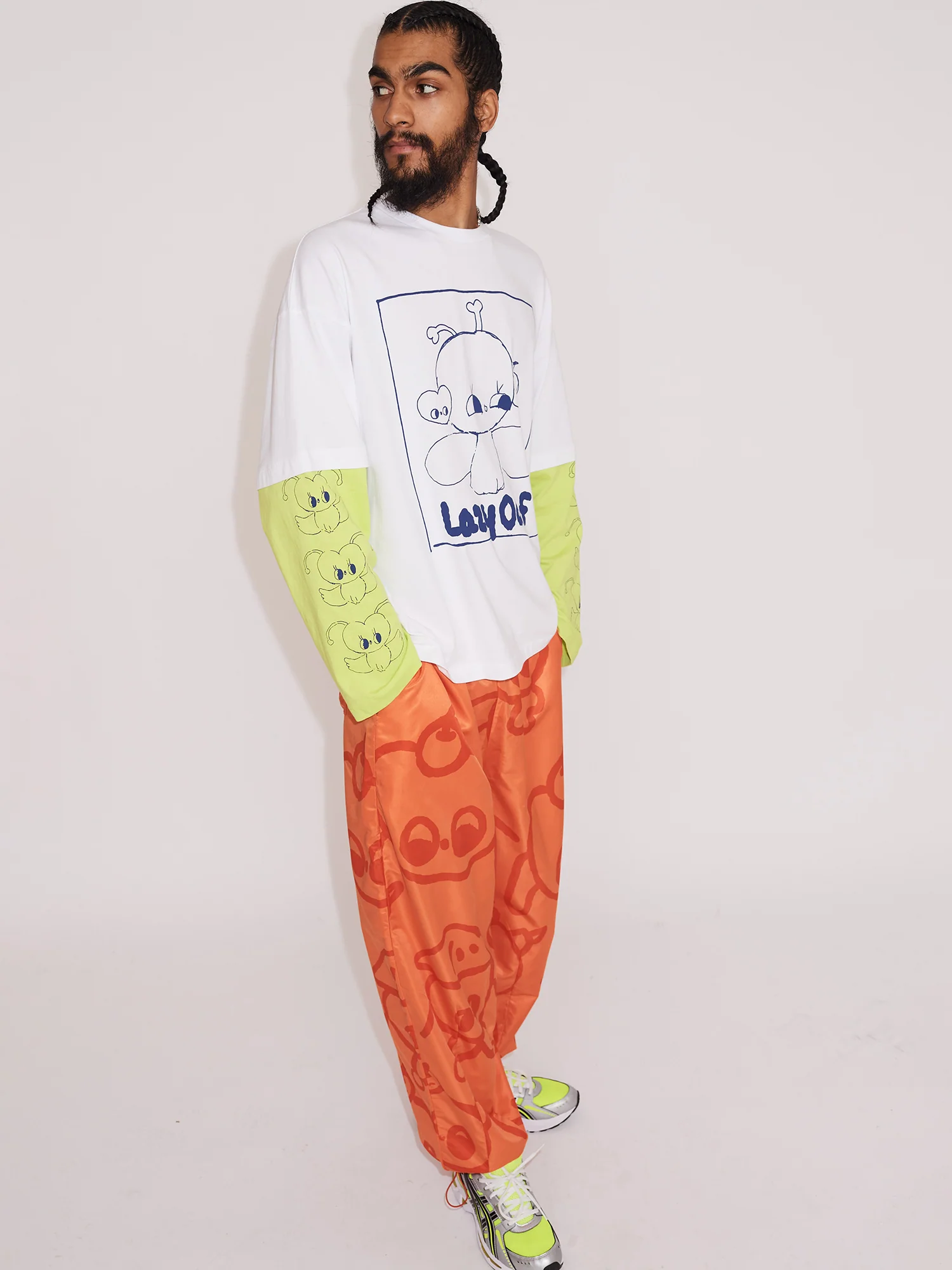 LO x Nhozagri Orange Trackpants - Image 2