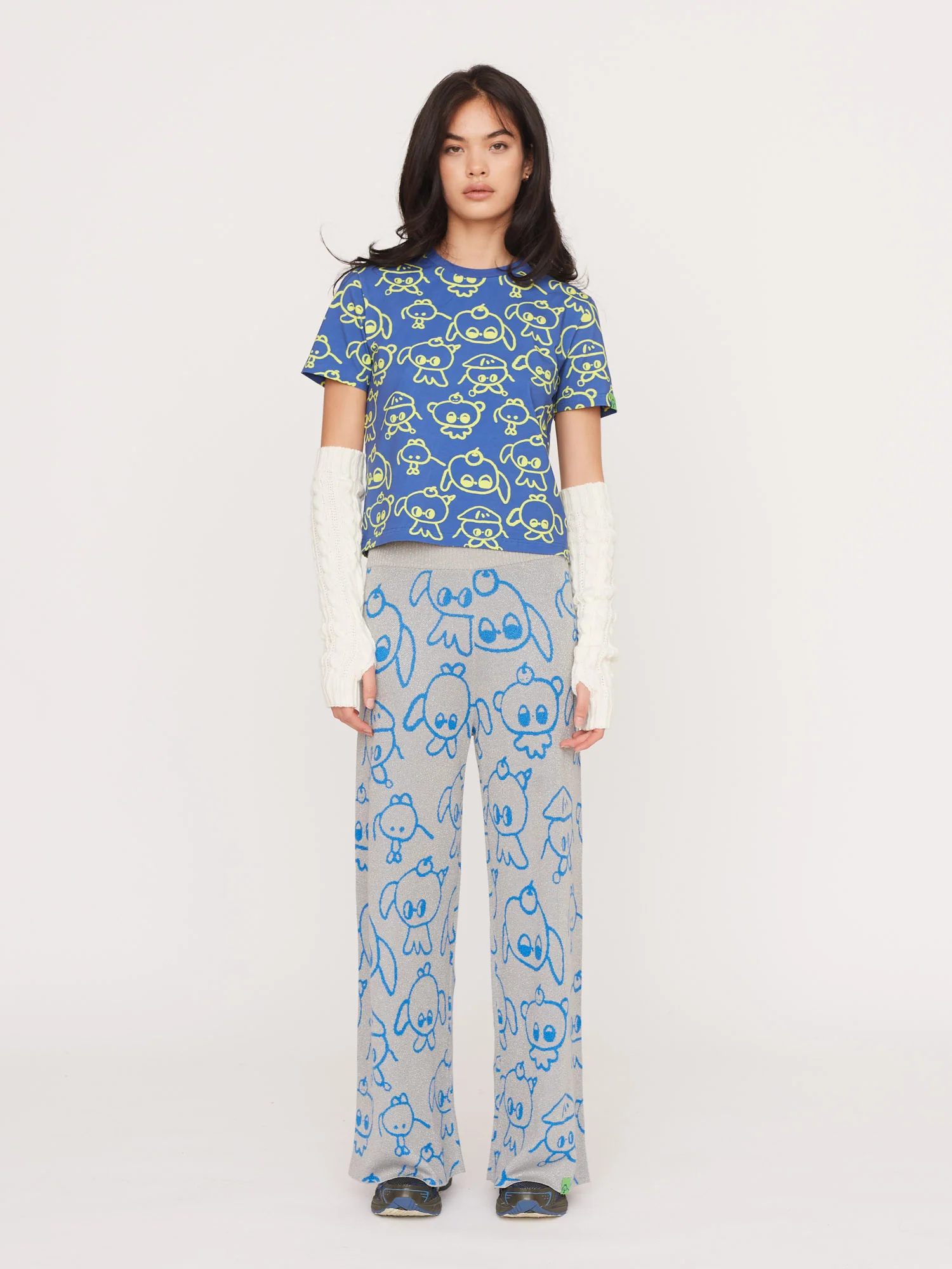 LO X Nhozagri Silver Knitted Pants - Image 3