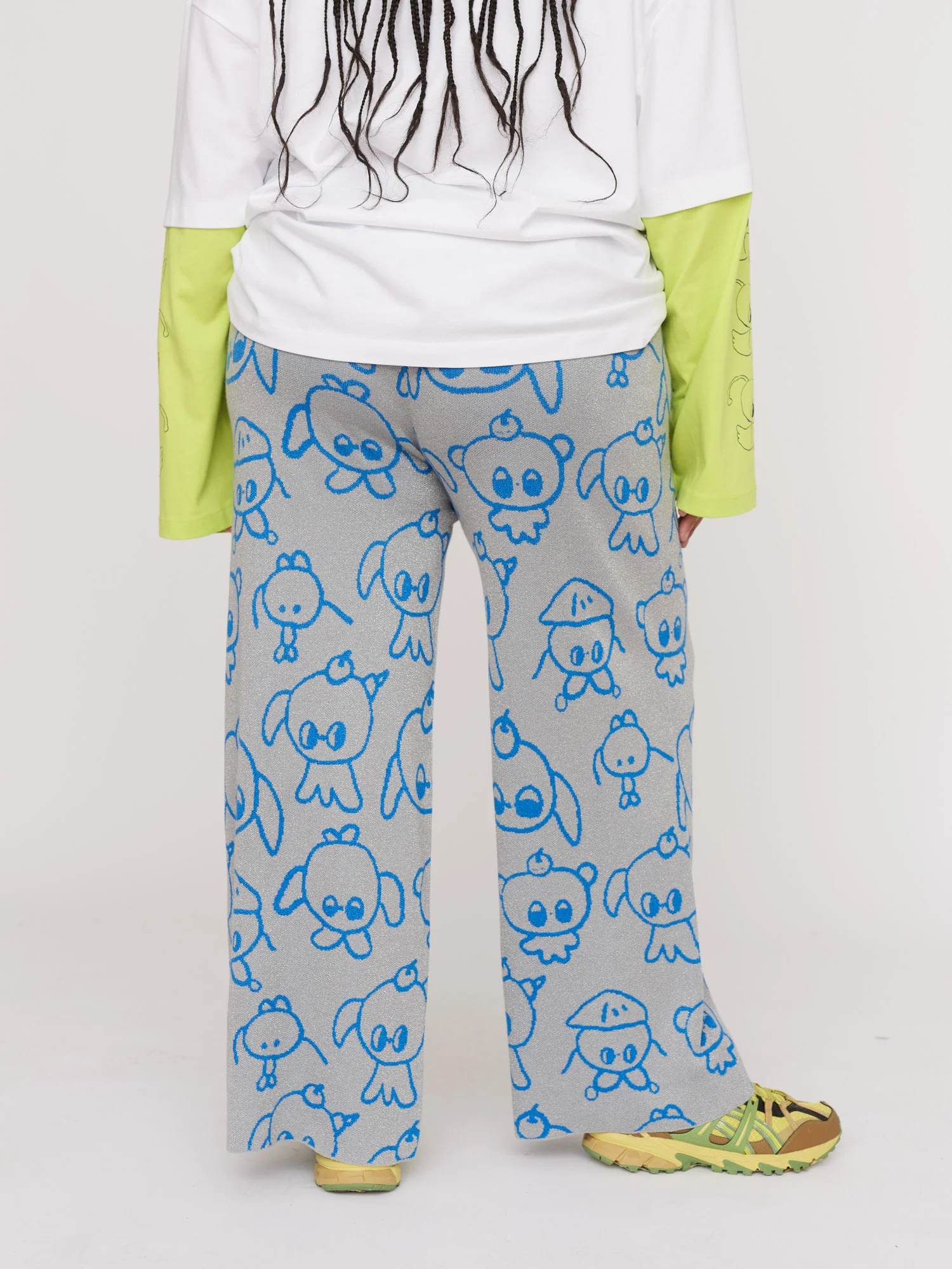LO X Nhozagri Silver Knitted Pants - Image 5