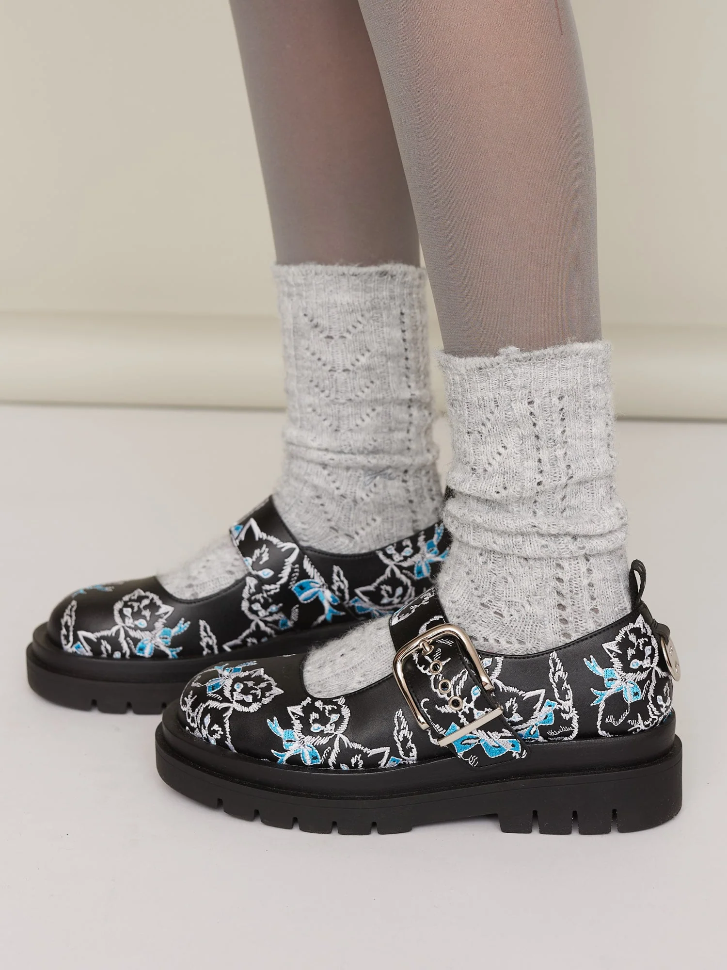 LO x Rhi Dancey Embroidered Kitten Mary Janes - Image 4