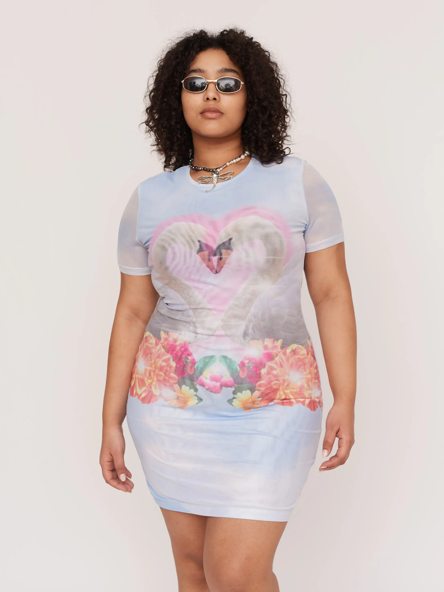 Love Birds Fitted Mini Dress