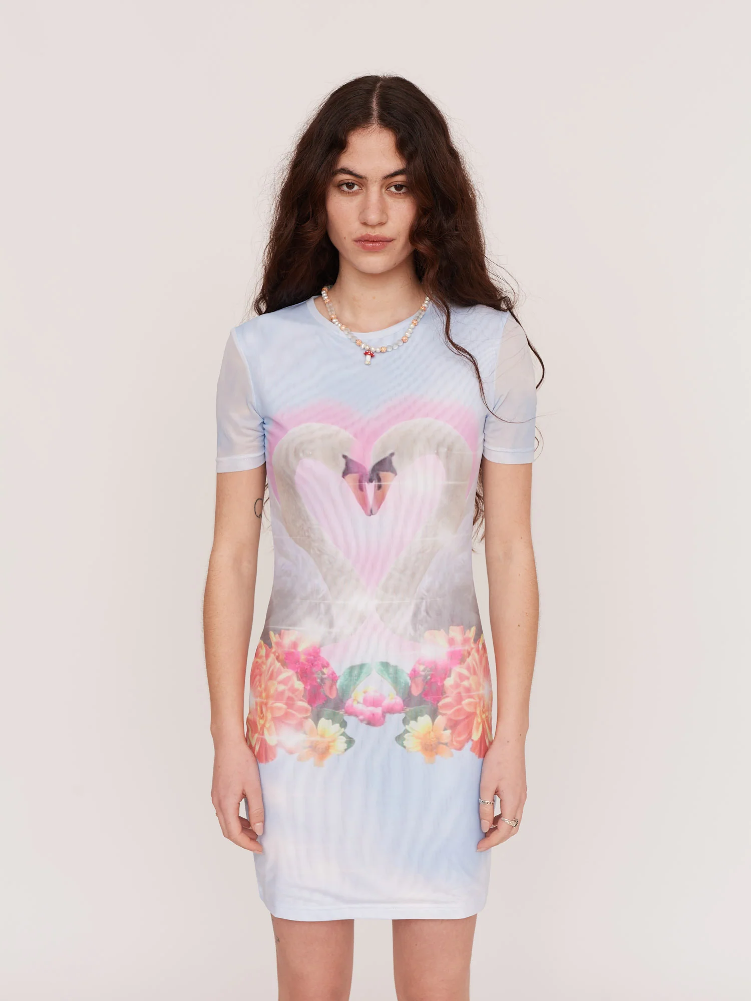 Love Birds Fitted Mini Dress - Image 5