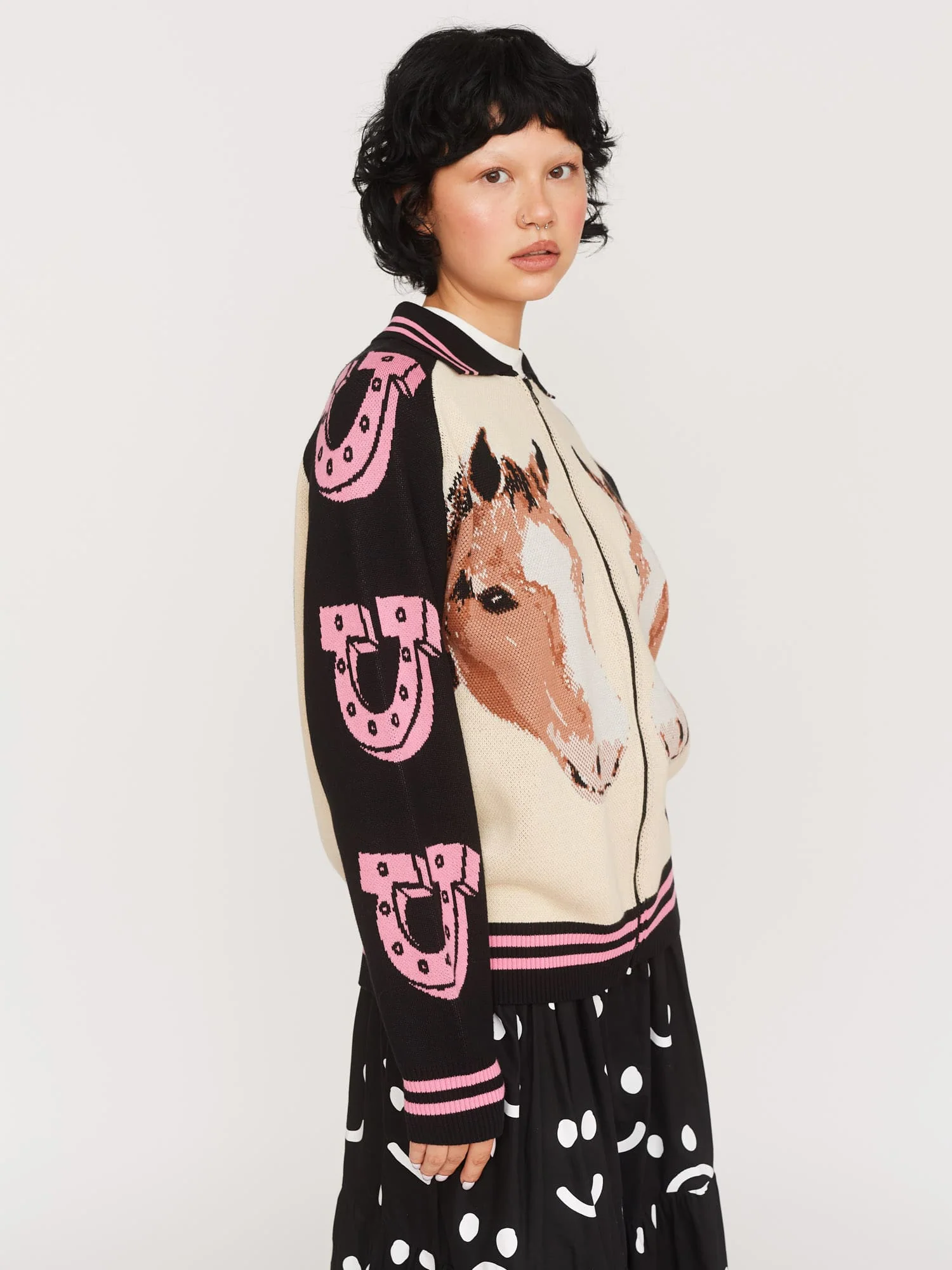 Lucky Horses Zip Cardigan - Image 2