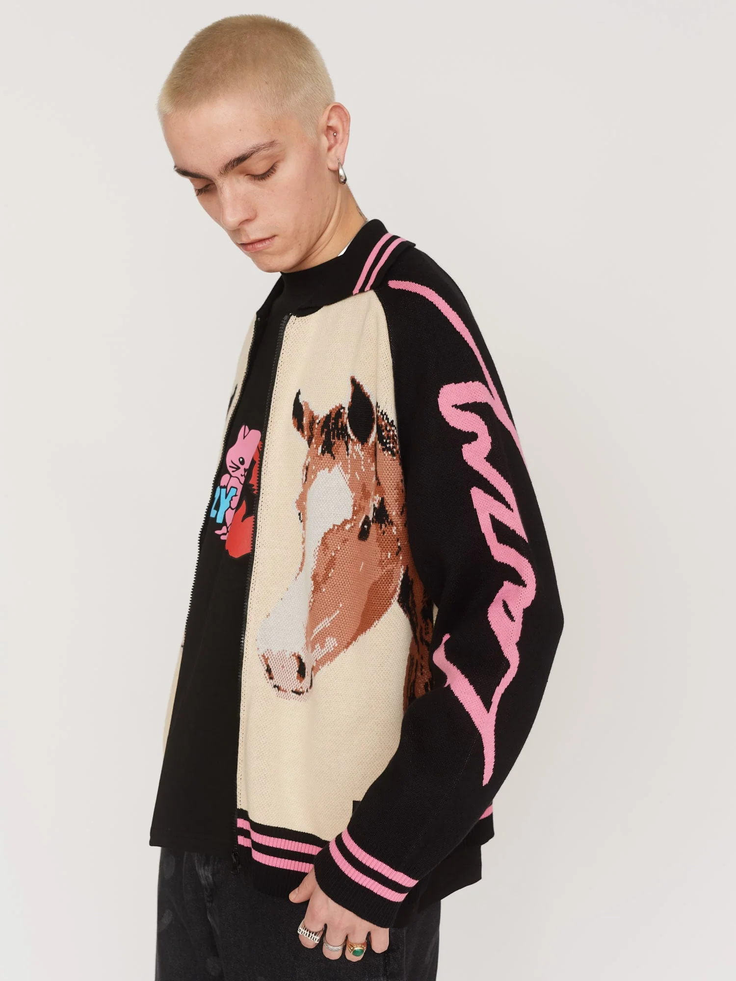 Lucky Horses Zip Cardigan - Image 4