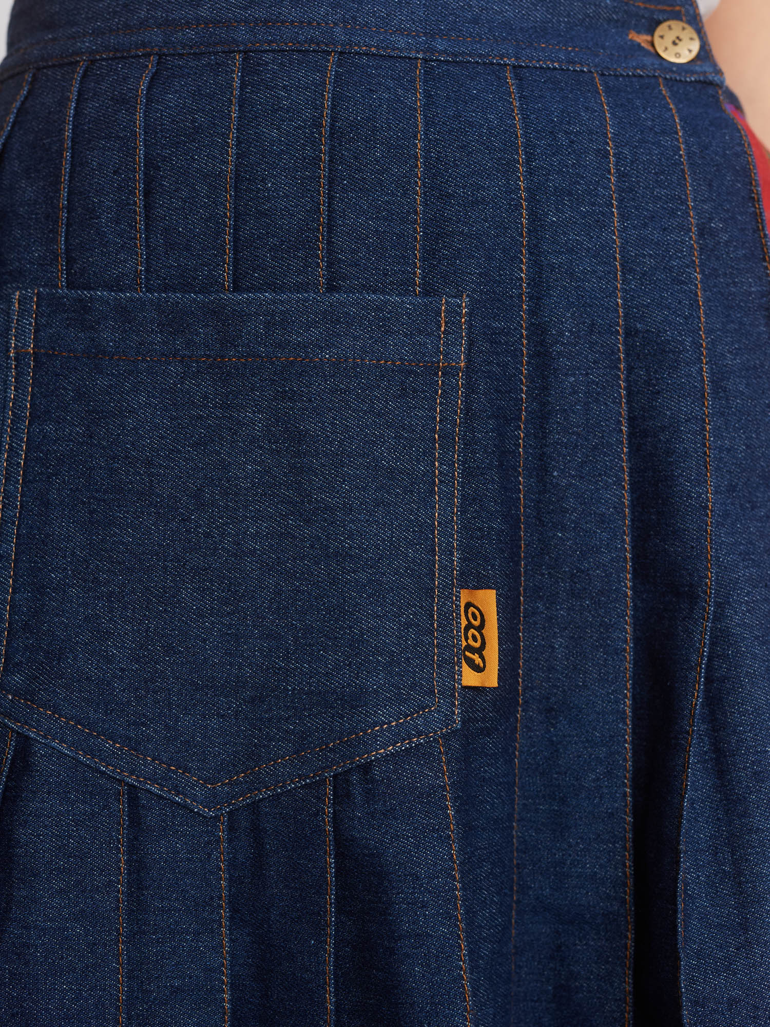 Mash Up Denim Pleated Skirt - Image 7