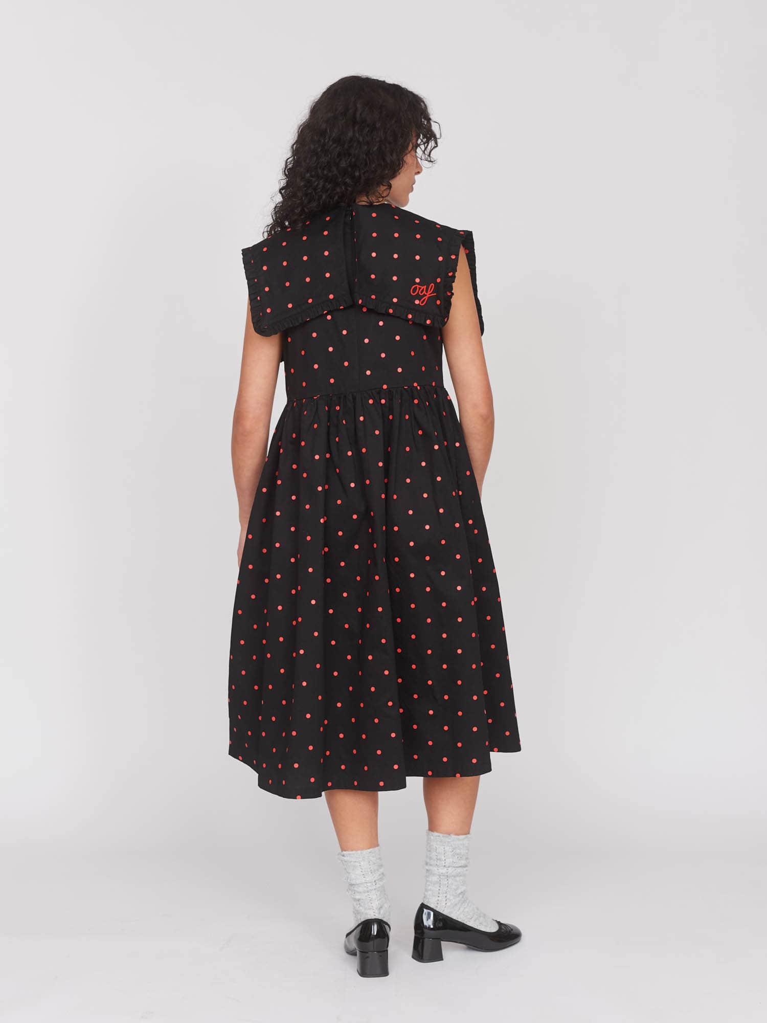Micro Polka Big Collar Dress - Image 6