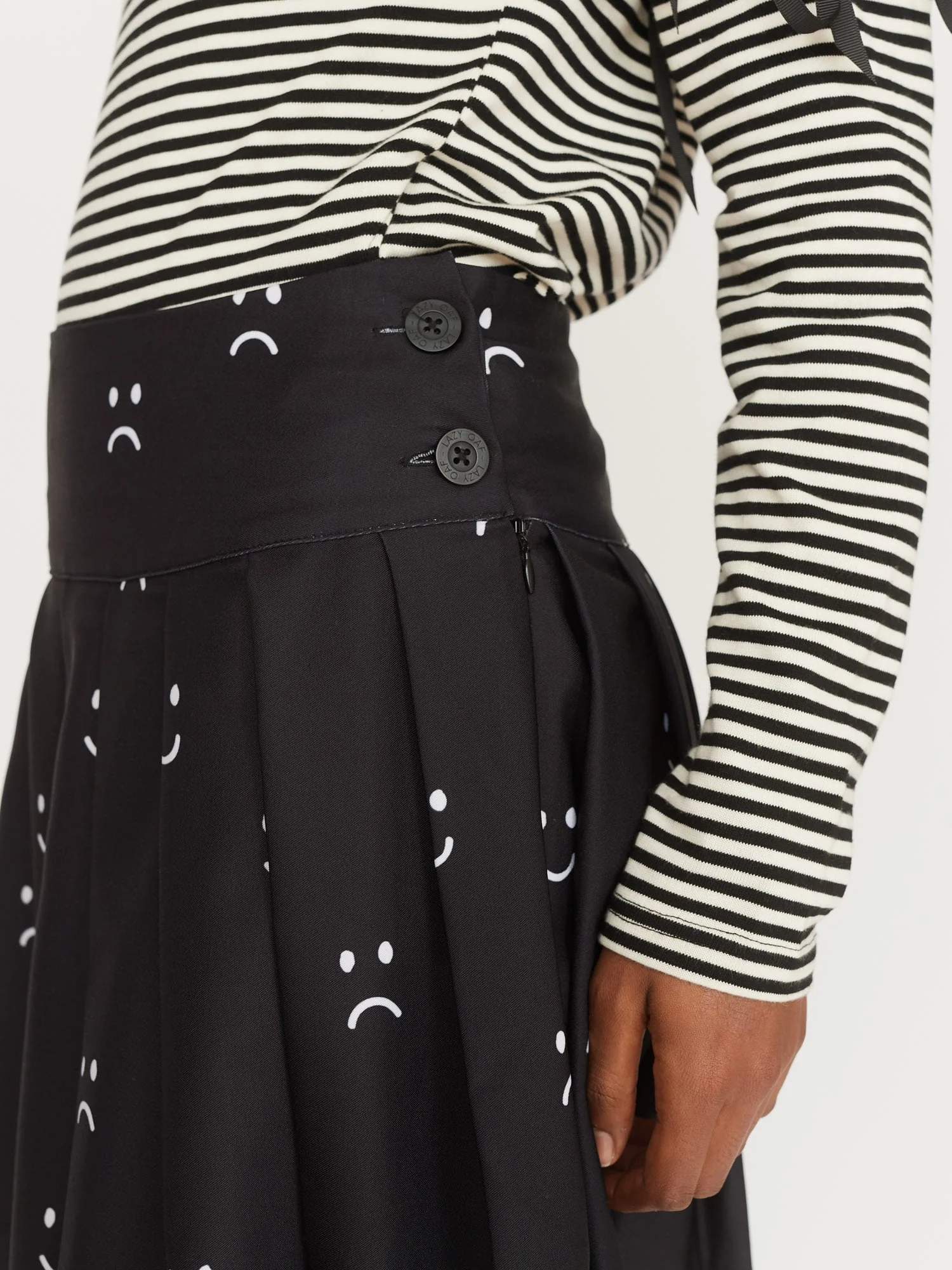 Mini Pleated Happy Sad Skirt - Image 4