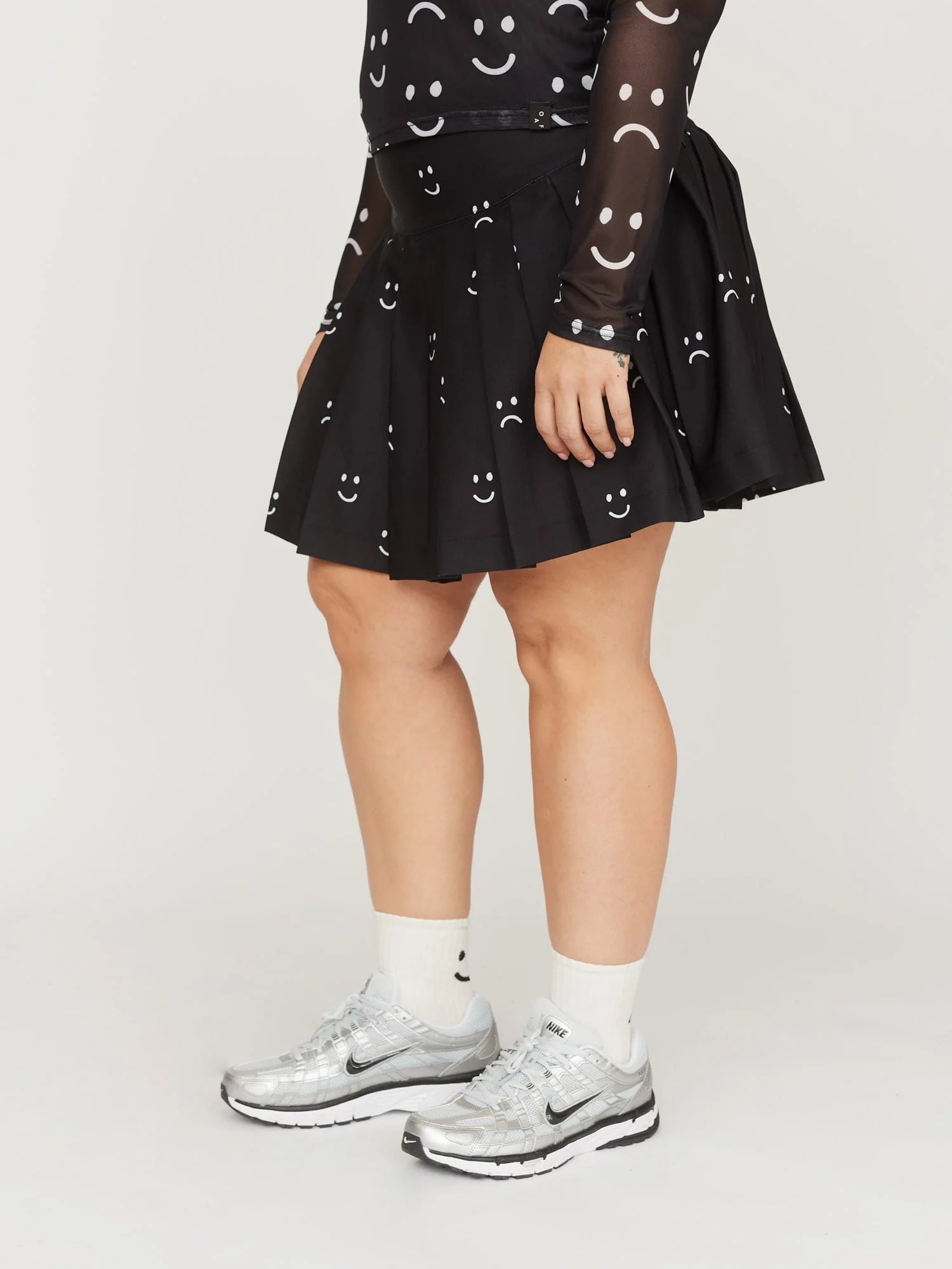 Mini Pleated Happy Sad Skirt - Image 6