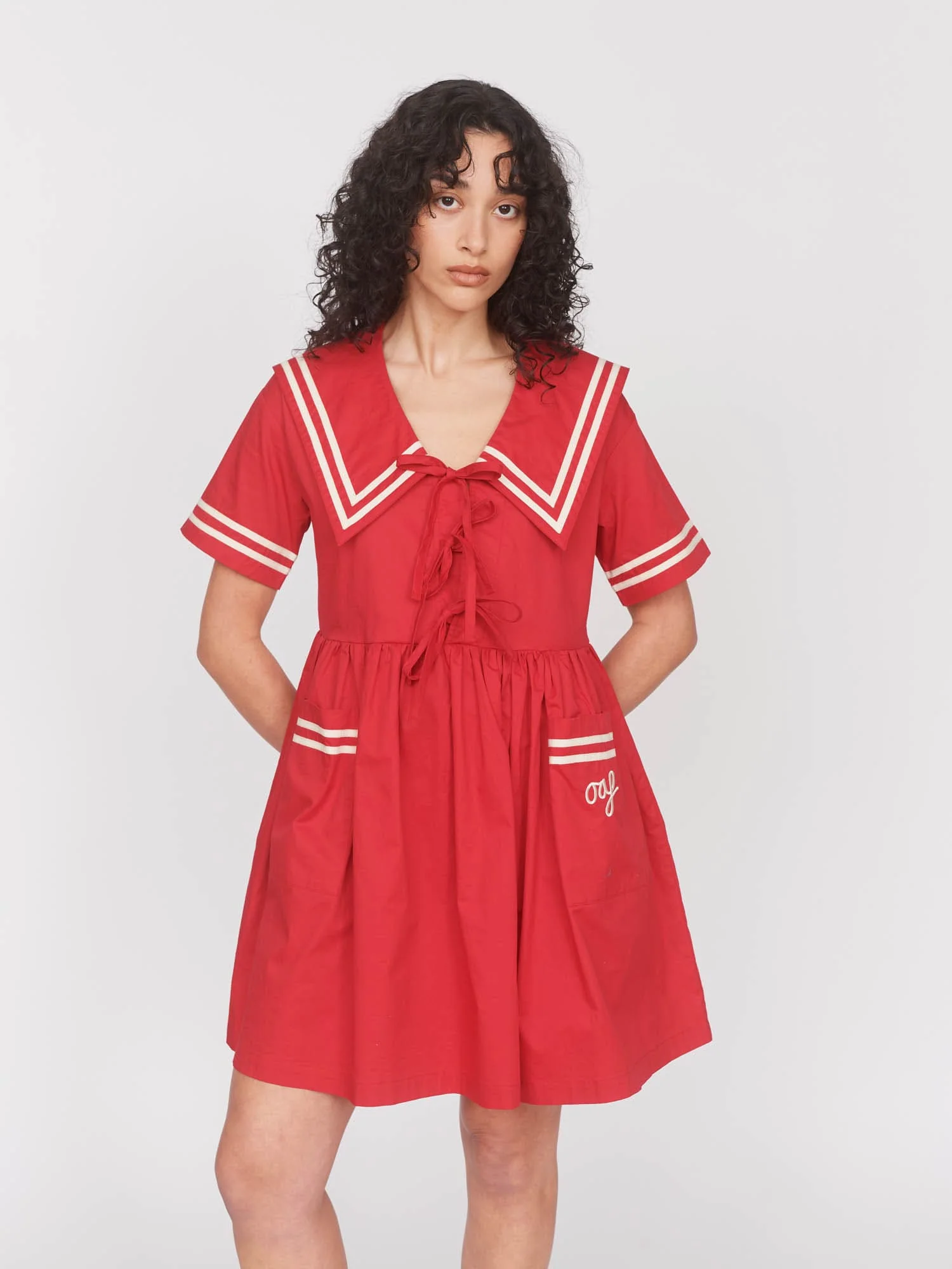 Red Mini Sailor Dress - Image 5